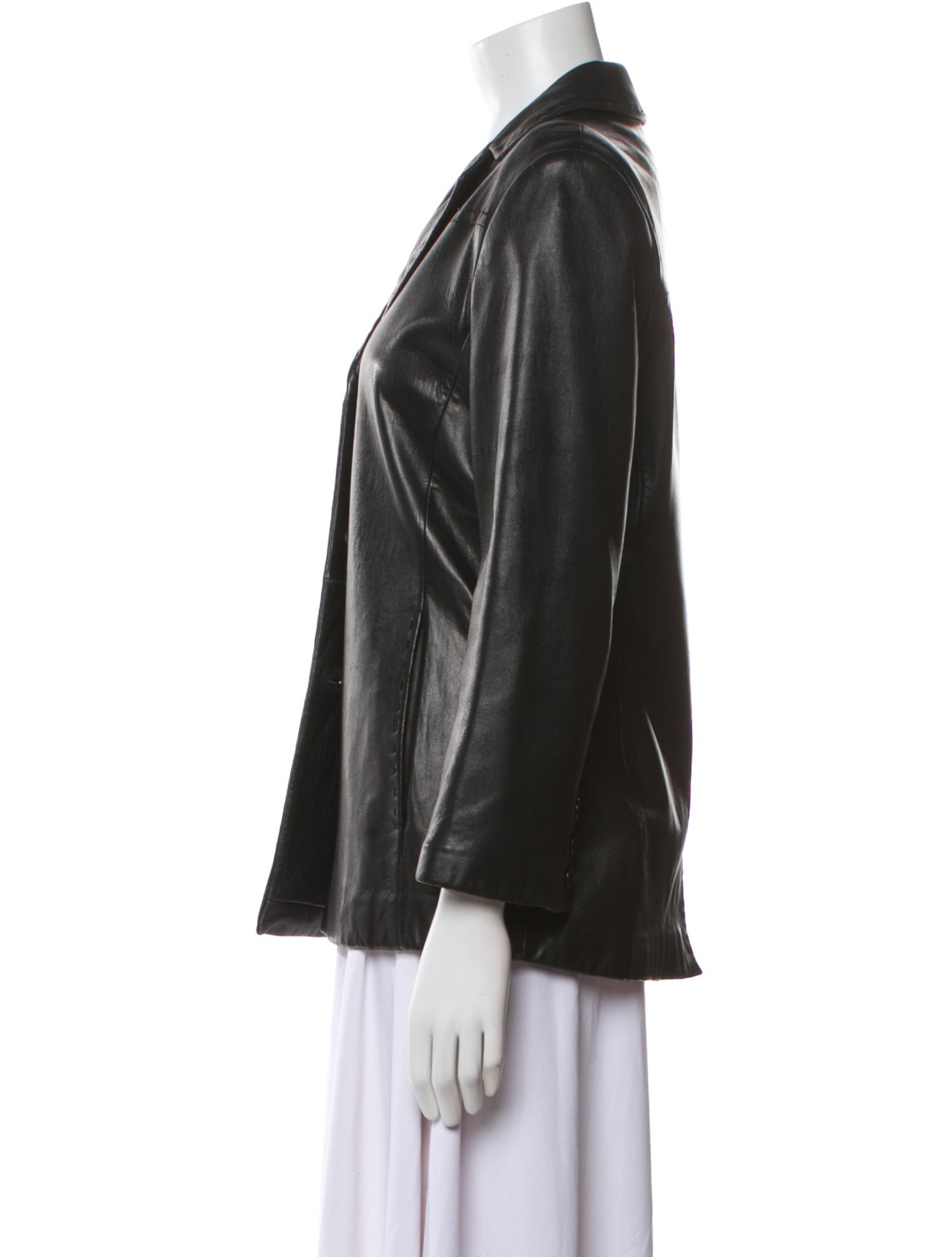 Anne Klein Lamb Leather Coat