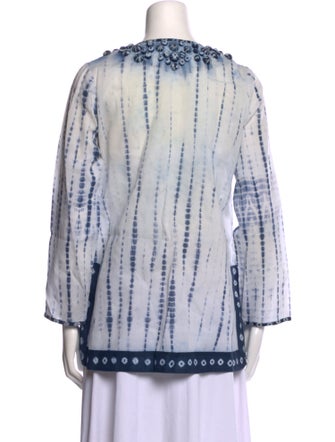 Ankasa Tie-Dye Print Scoop Neck Tunic