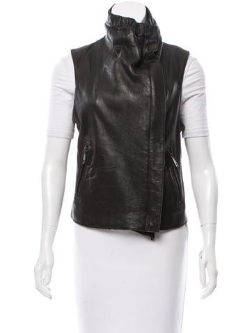 Andrew Marc Leather Moto Vest