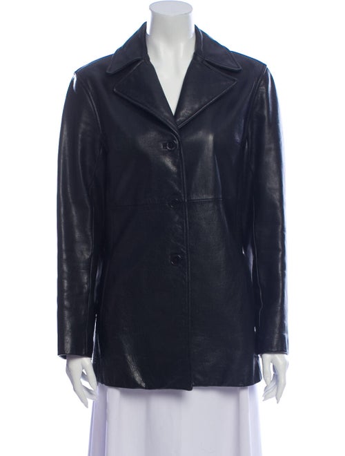 Andrew Marc Leather Blazer Black