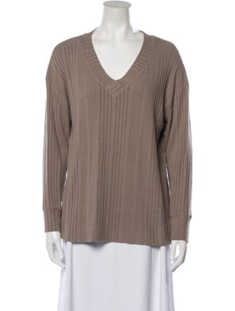 Andrew Marc V-Neck Long Sleeve Top