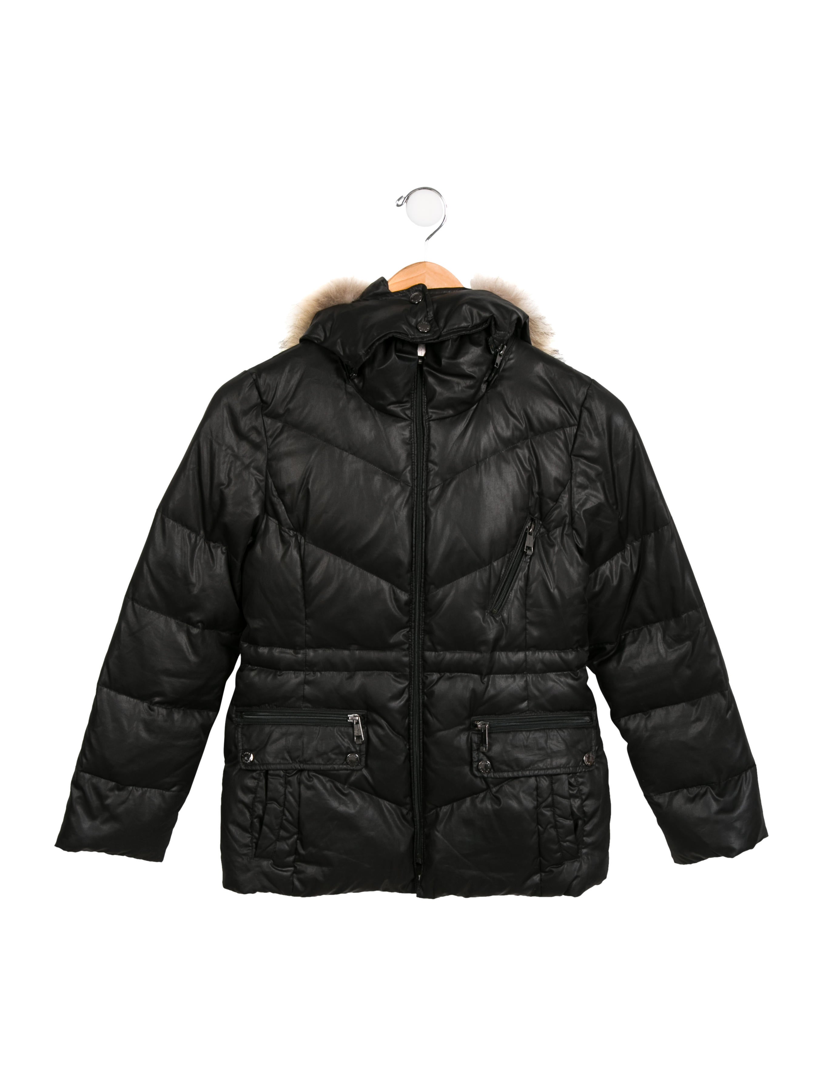 Andrew Marc Girls' Fur-Trimmed Down Coat