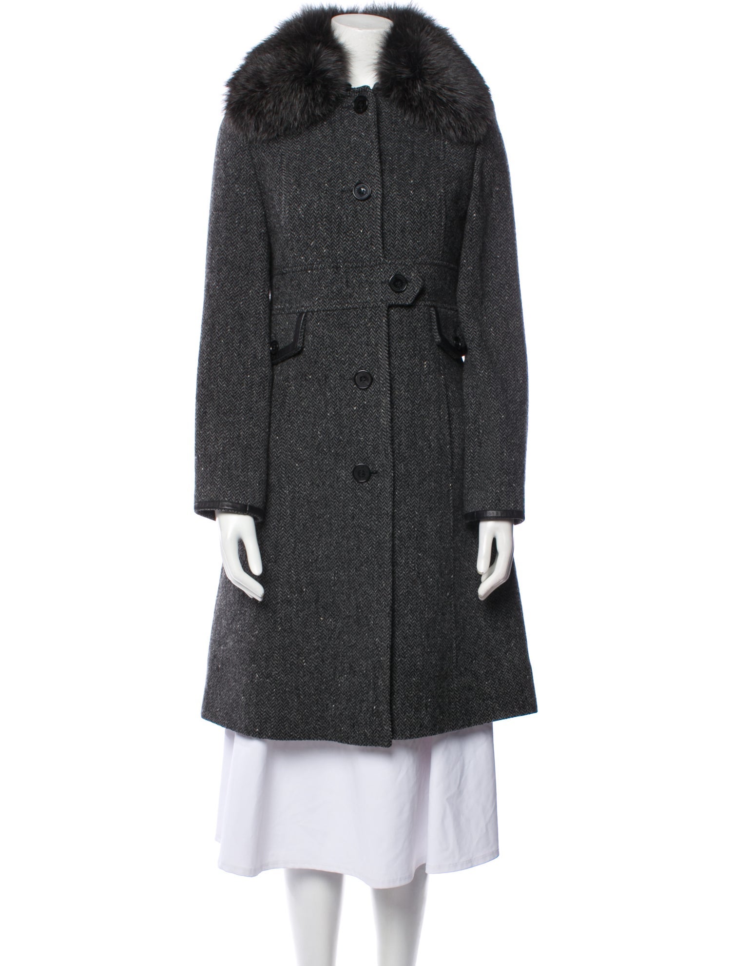 Andrew Marc Animal Print Peacoat Grey Coats, Clothing ANM25069