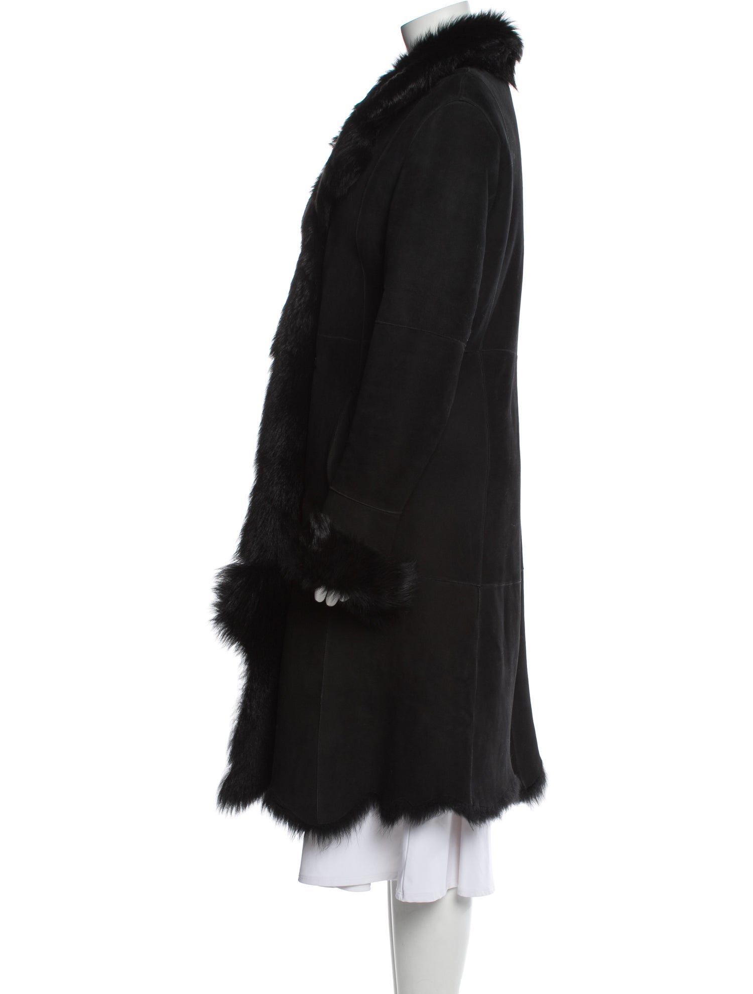 Andrew Marc Lamb Leather Faux Fur Coat