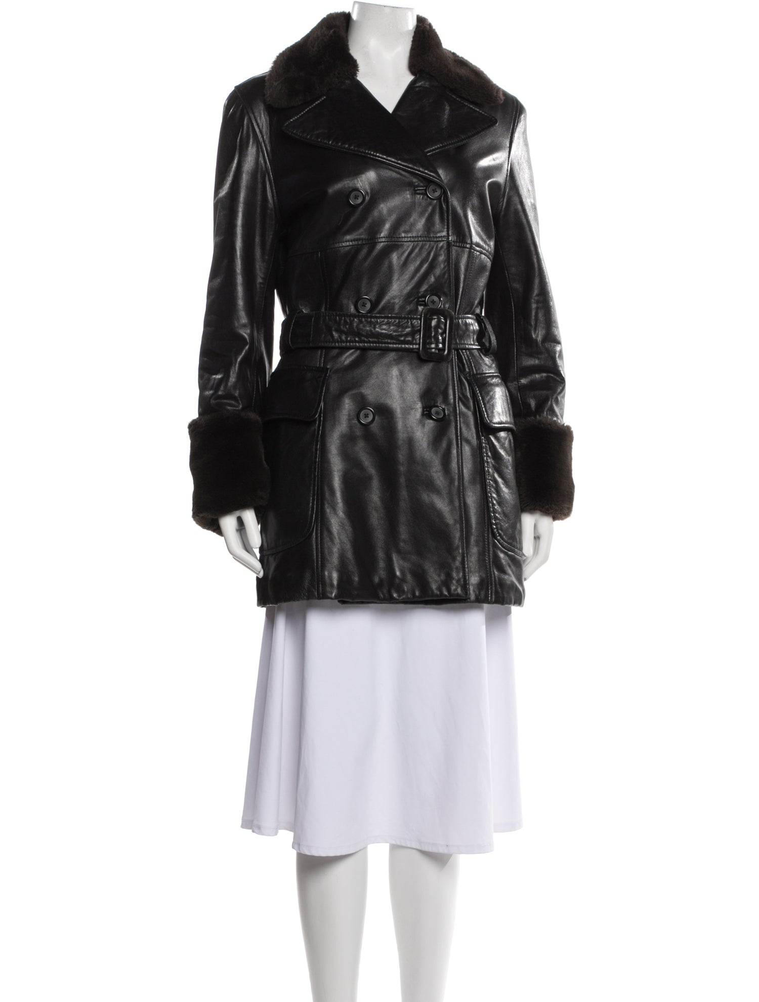 Andrew Marc Leather Trench Coat