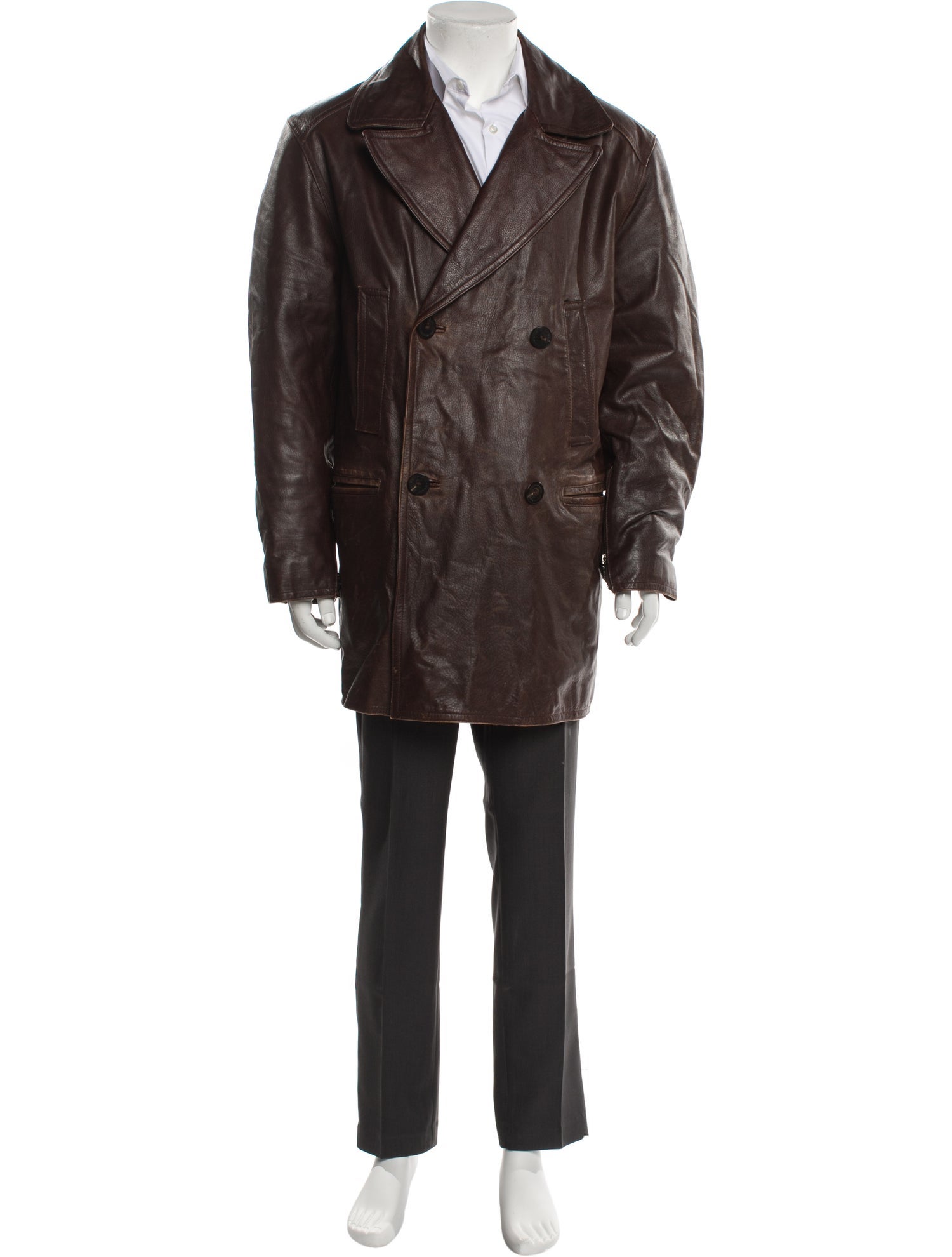 Andrew Marc Leather Overcoat