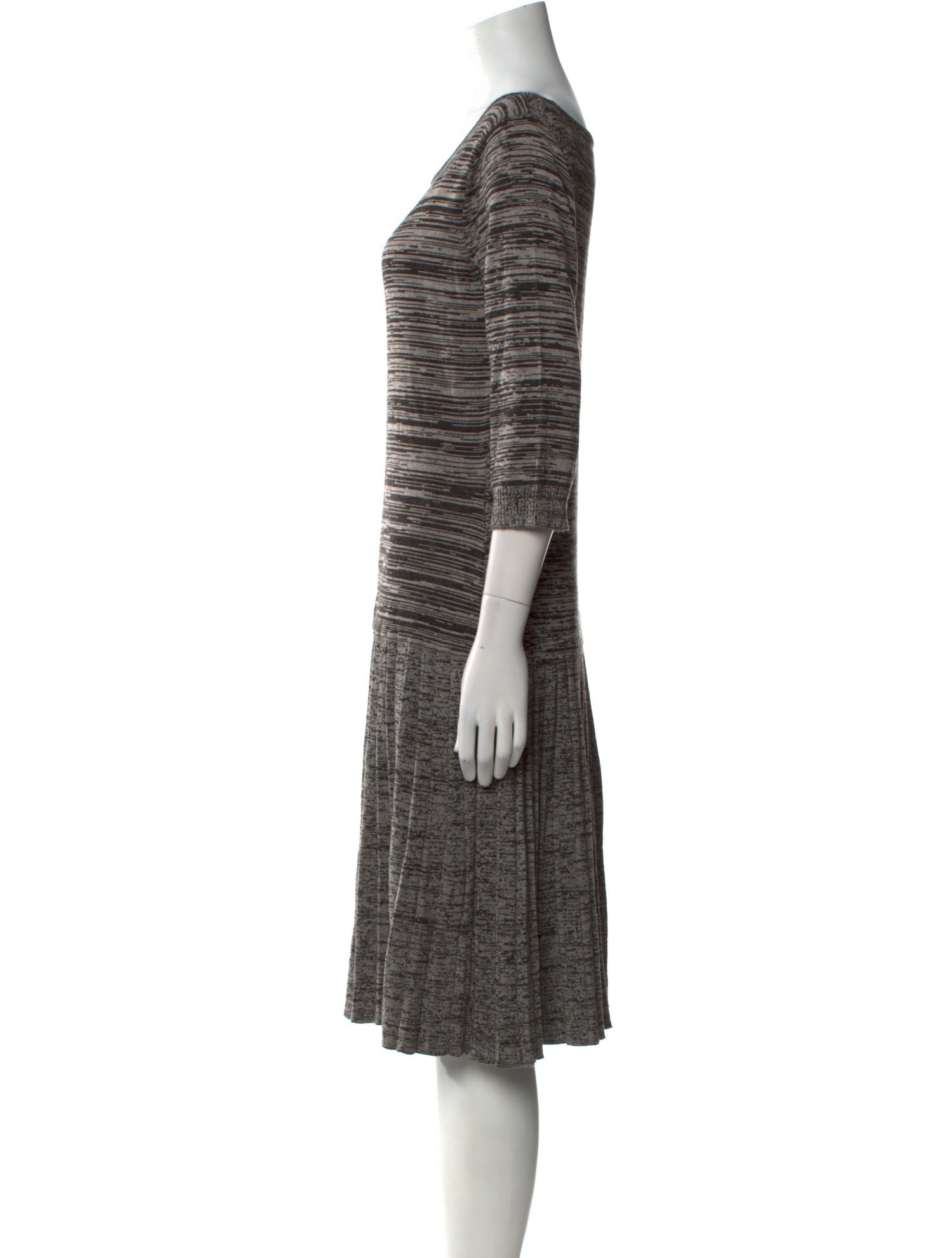 Andrew Marc Striped Knee-Length Dress