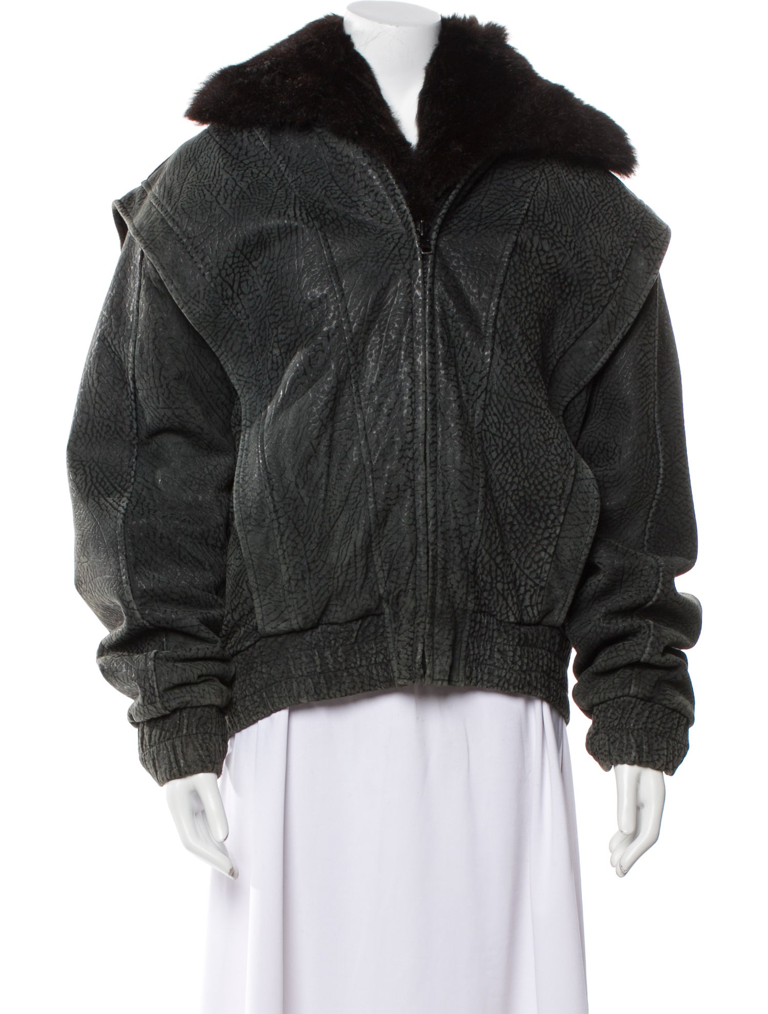 Andrew Marc Leather Faux Fur Jacket