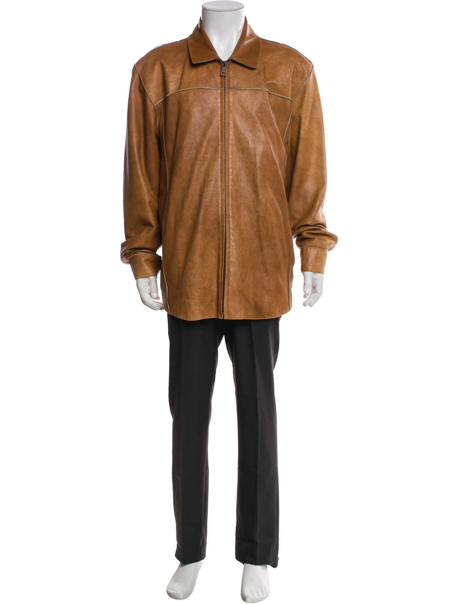 Andrew Marc Leather Overcoat