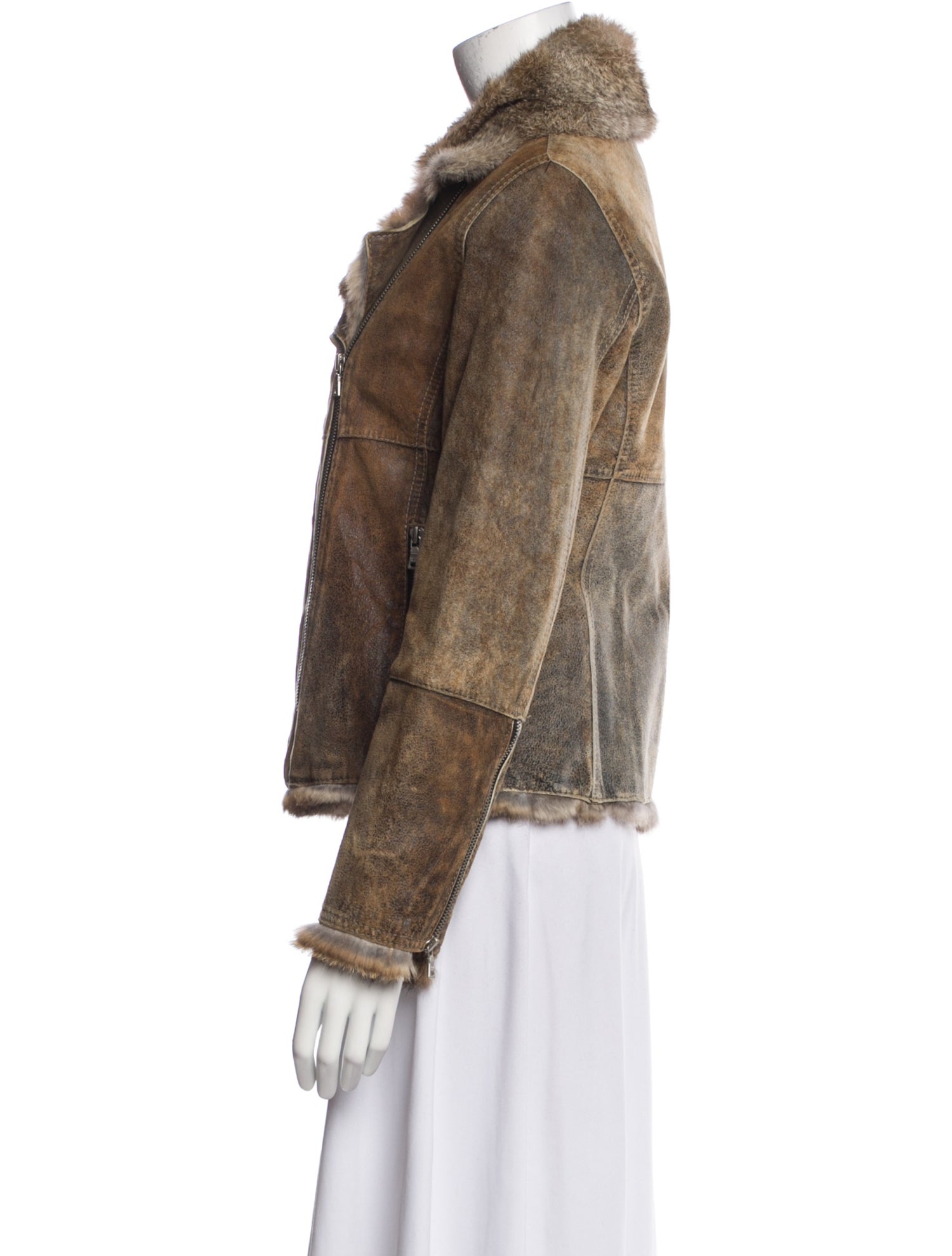 Andrew Marc Leather Faux Fur Jacket