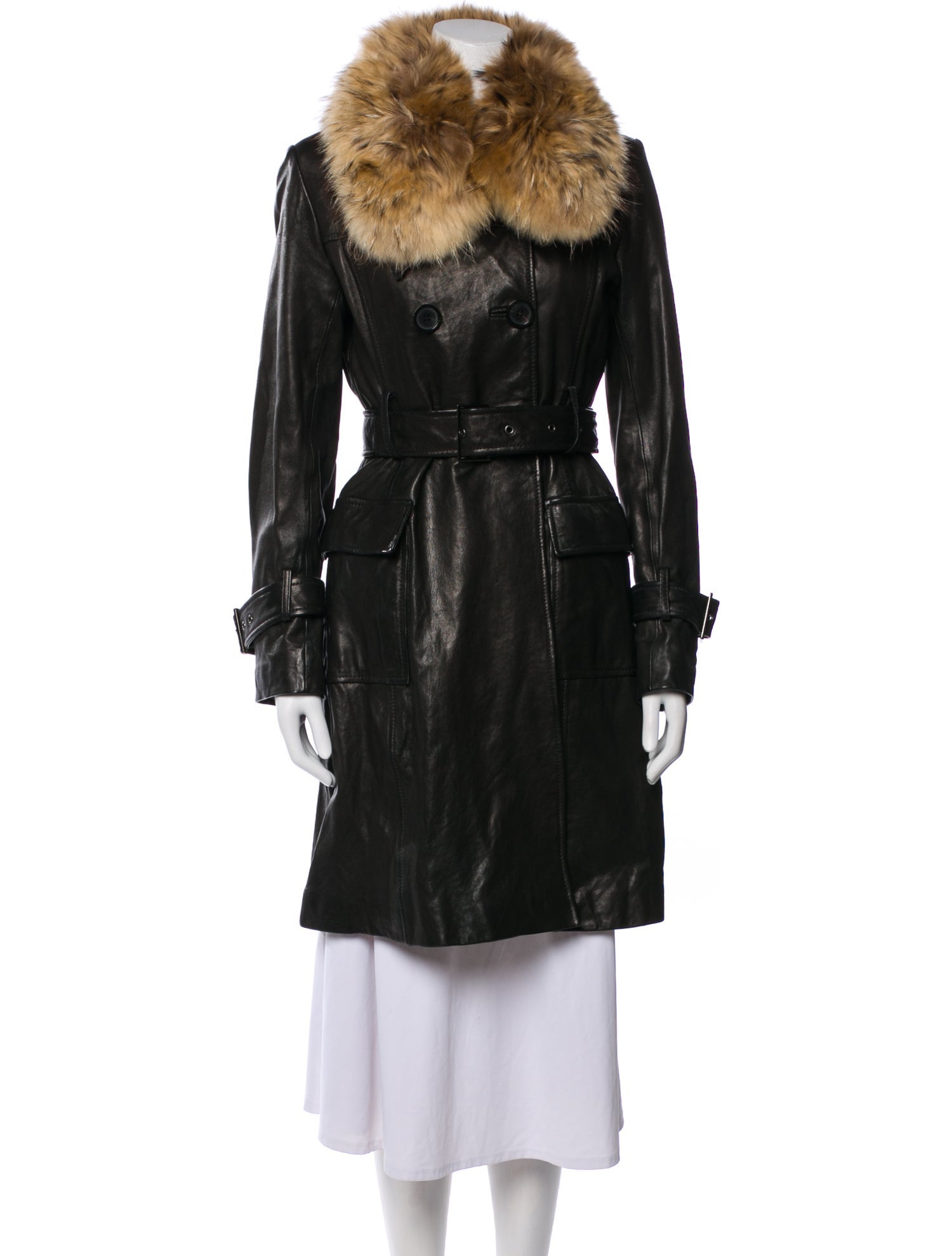 Andrew Marc Leather Faux Fur Coat