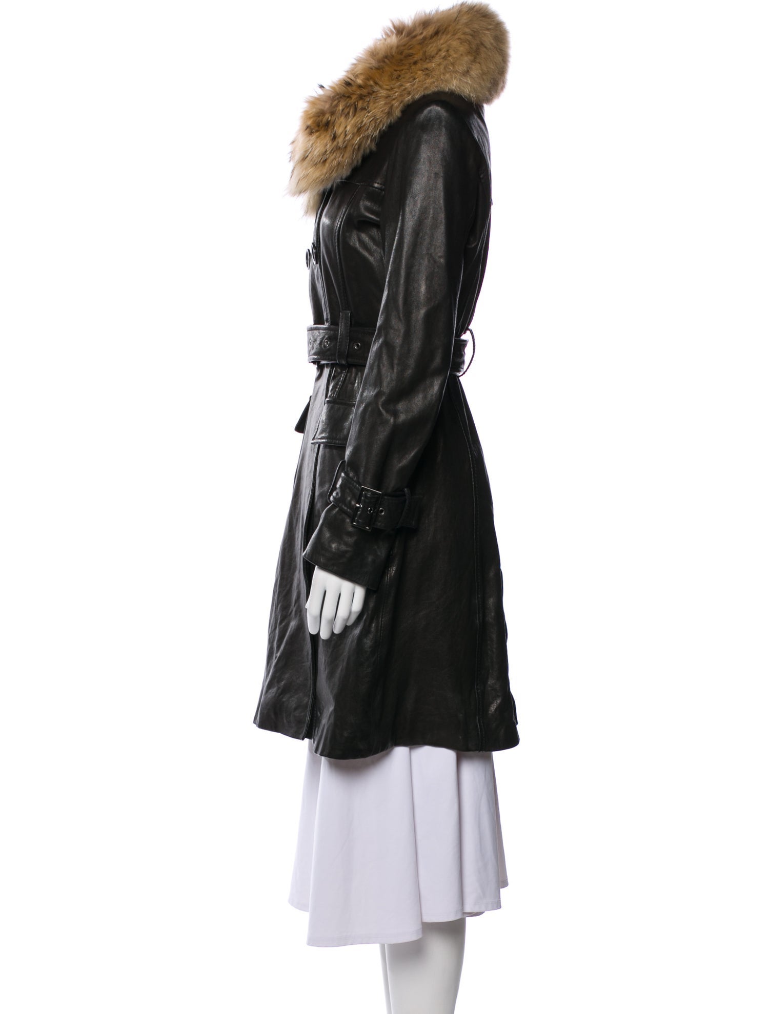 Andrew Marc Leather Faux Fur Coat