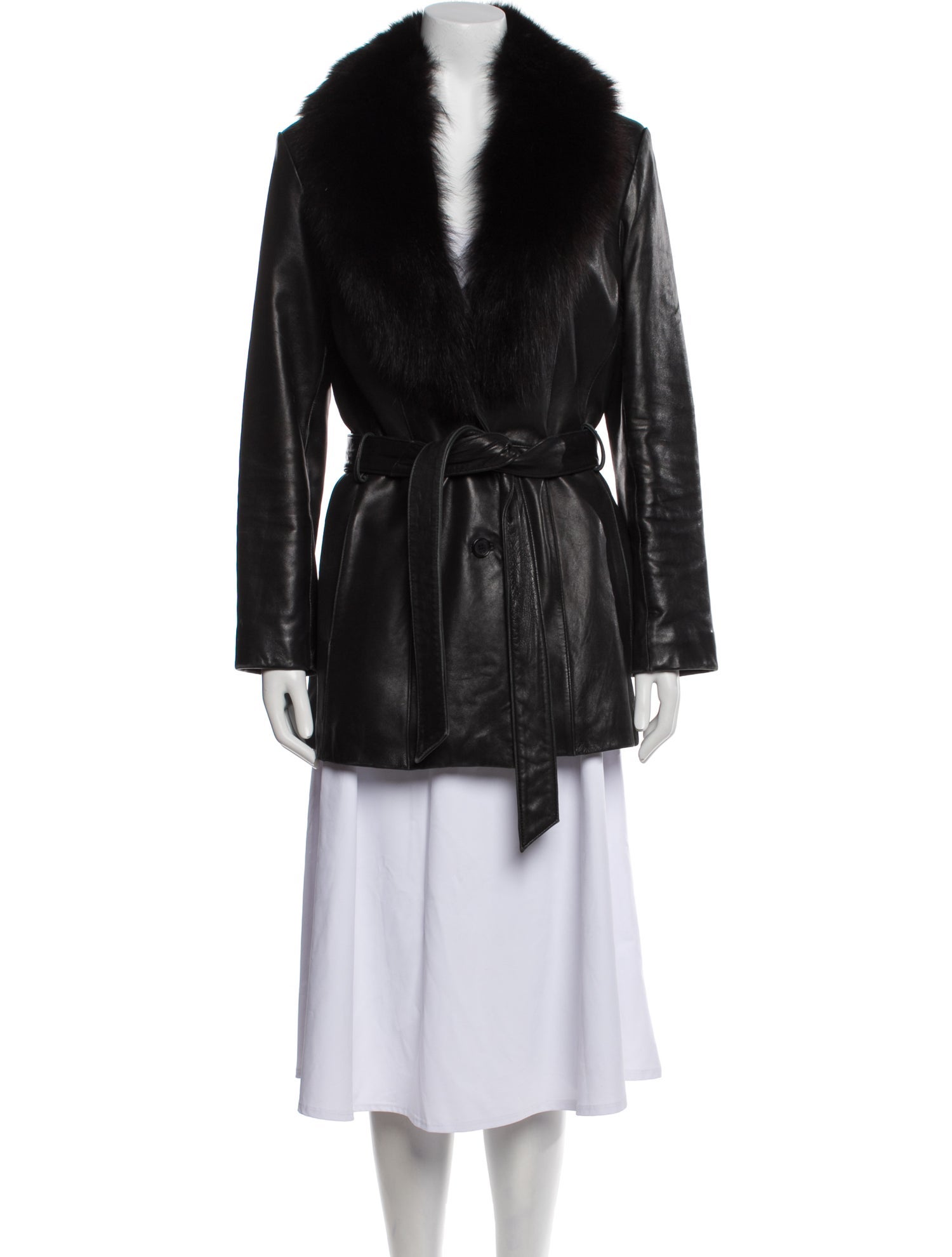 Andrew Marc Leather Fur Coat