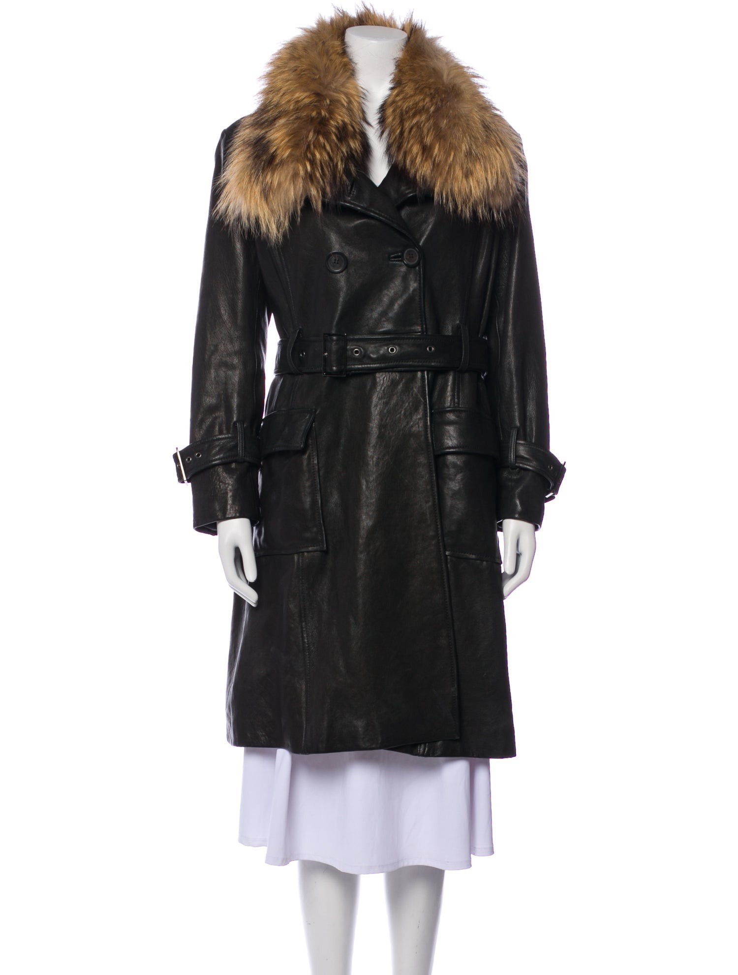 Andrew Marc Leather Trench Coat