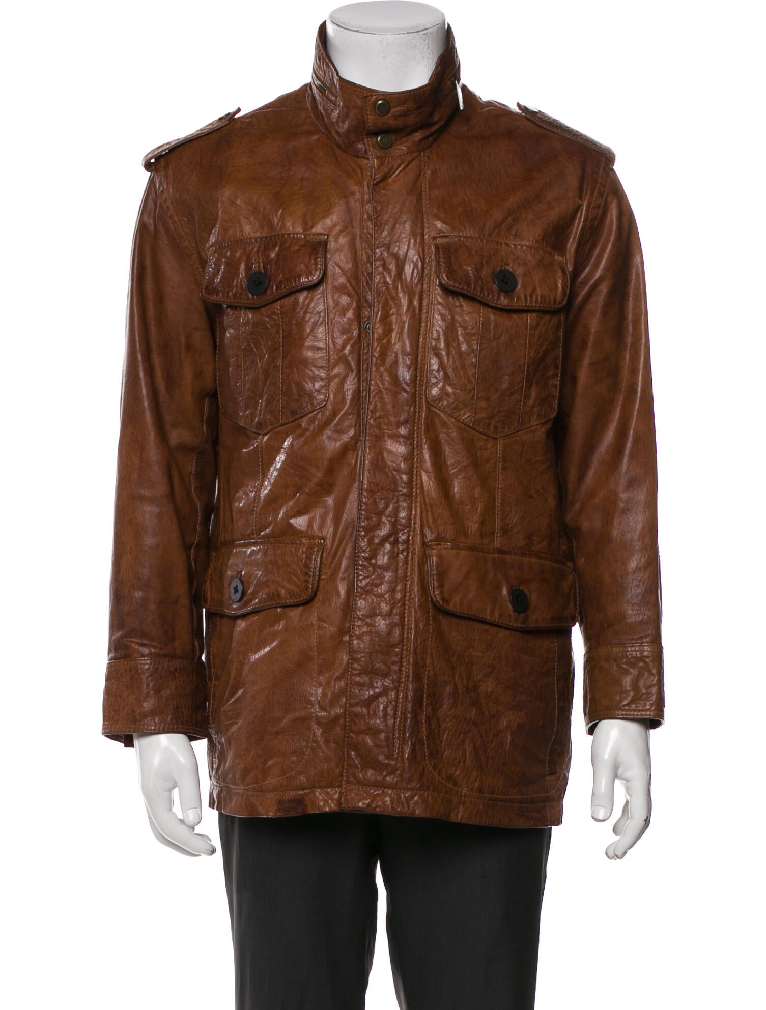 Andrew Marc Leather Utility Jacket