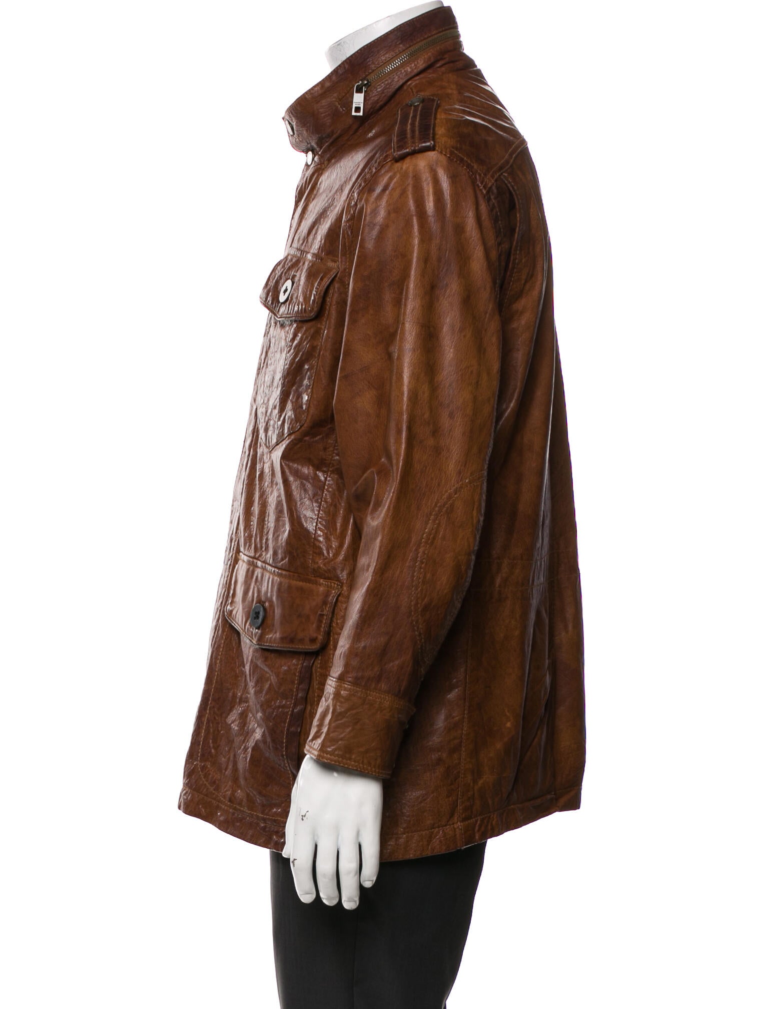 Andrew Marc Leather Utility Jacket