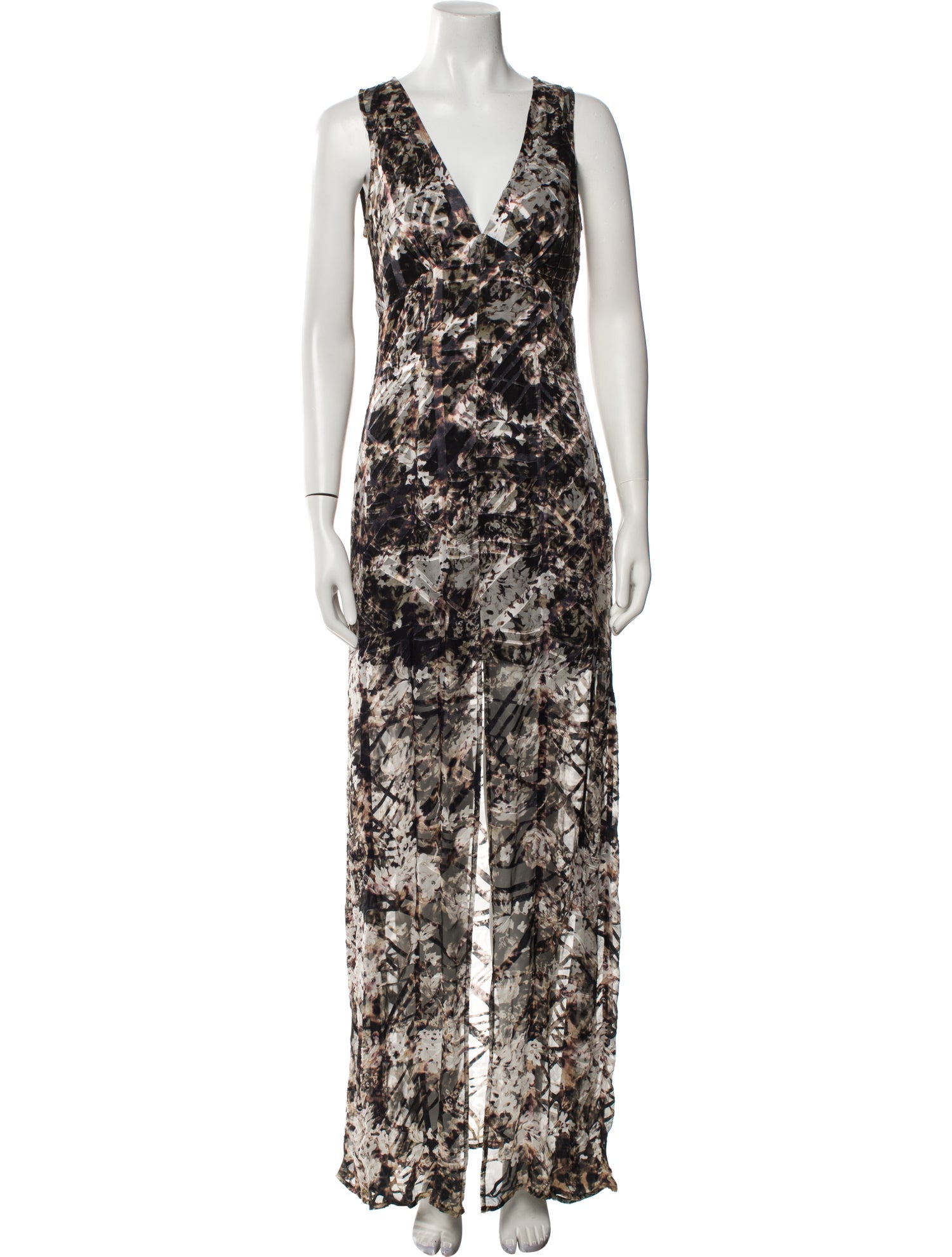 Andrew Marc Floral Print Long Dress