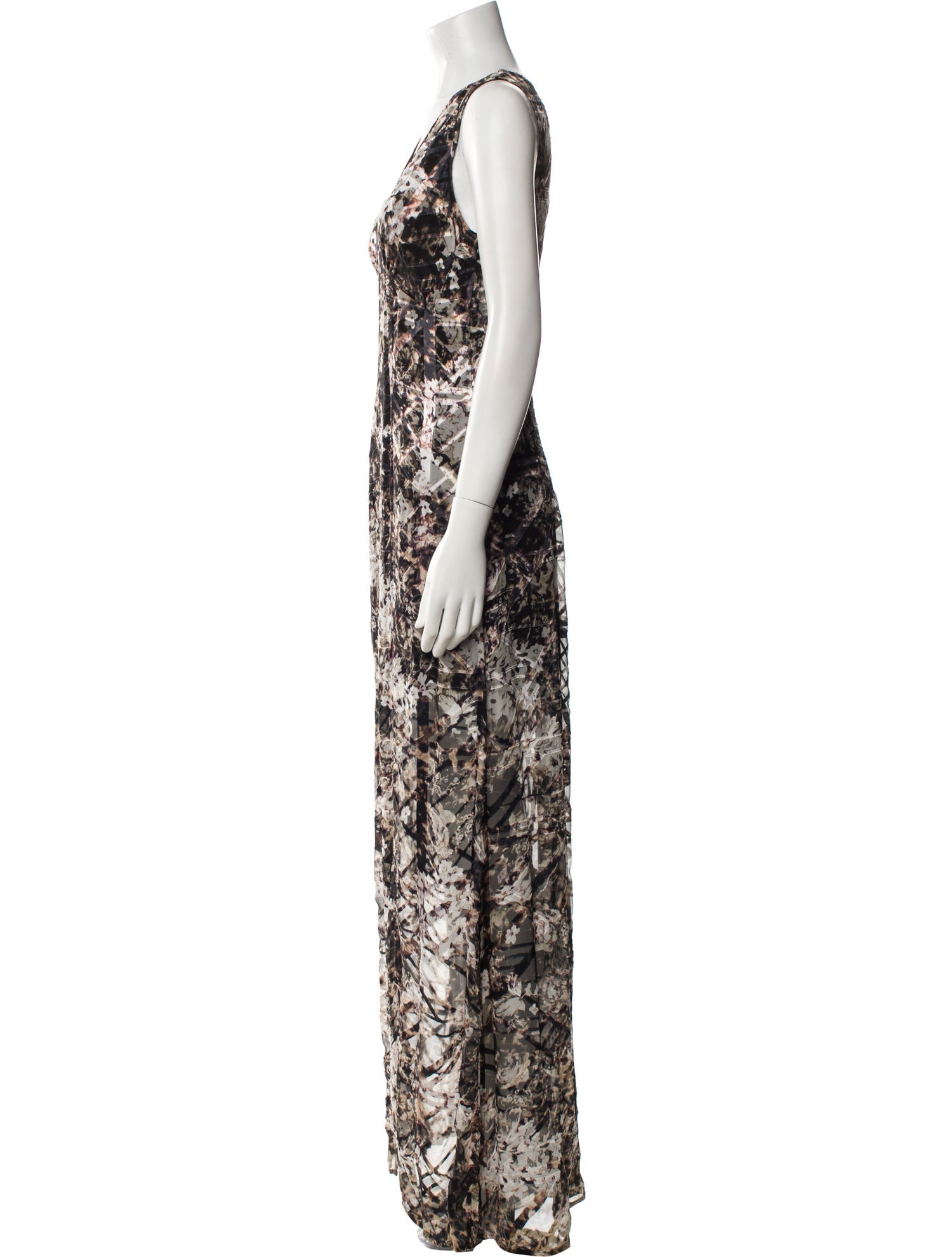 Andrew Marc Floral Print Long Dress