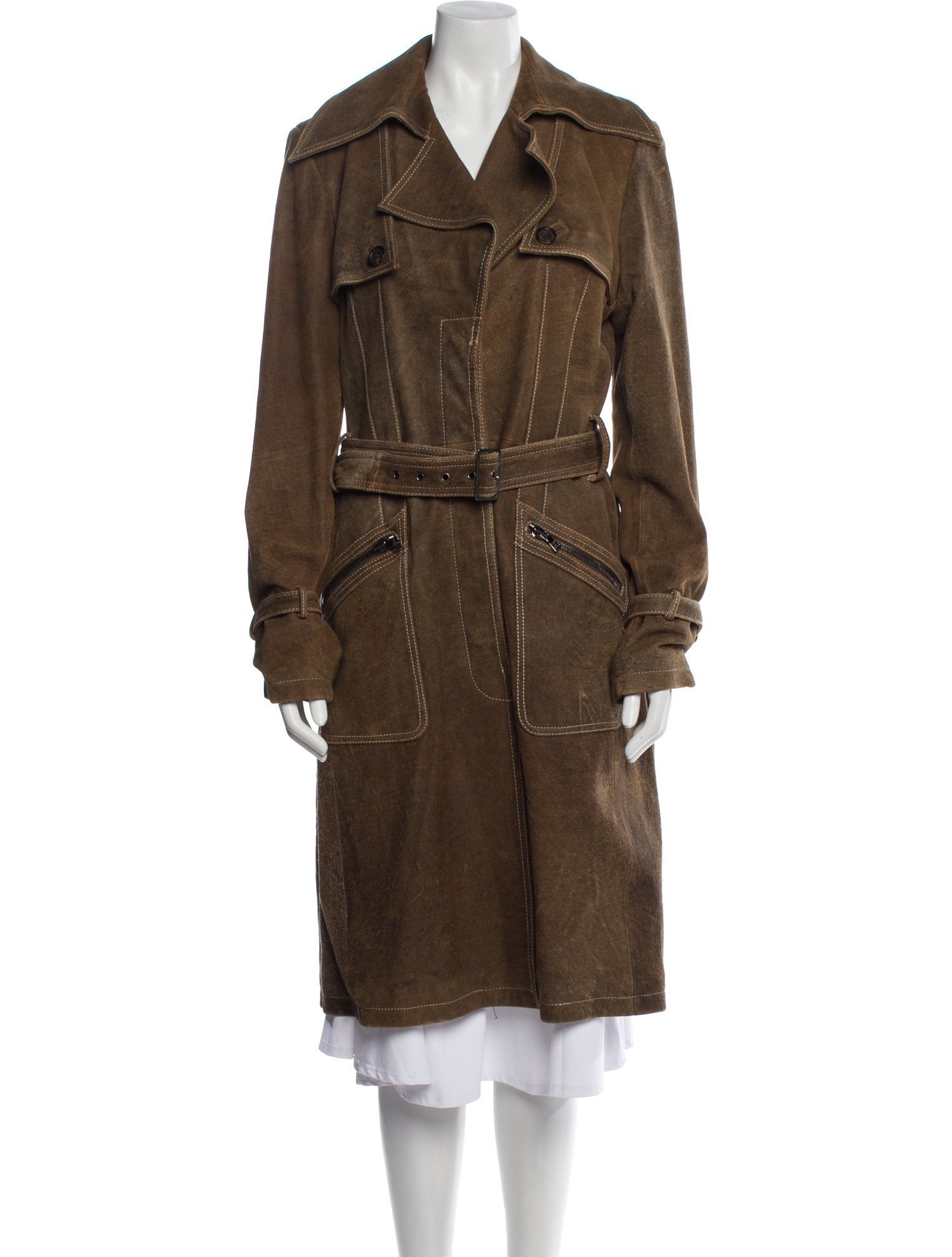 Andrew Marc Leather Trench Coat