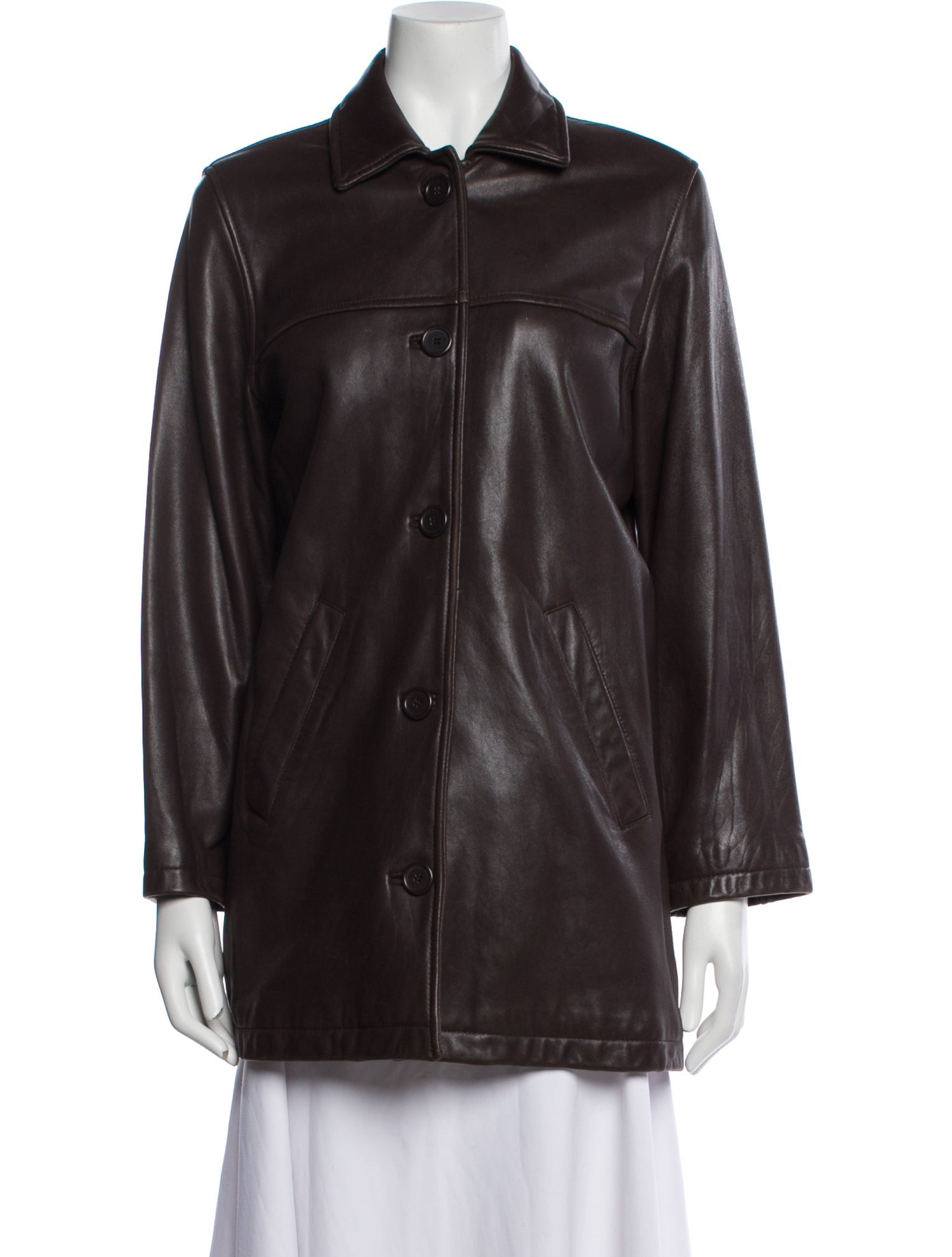 Andrew Marc Leather Trench Coat
