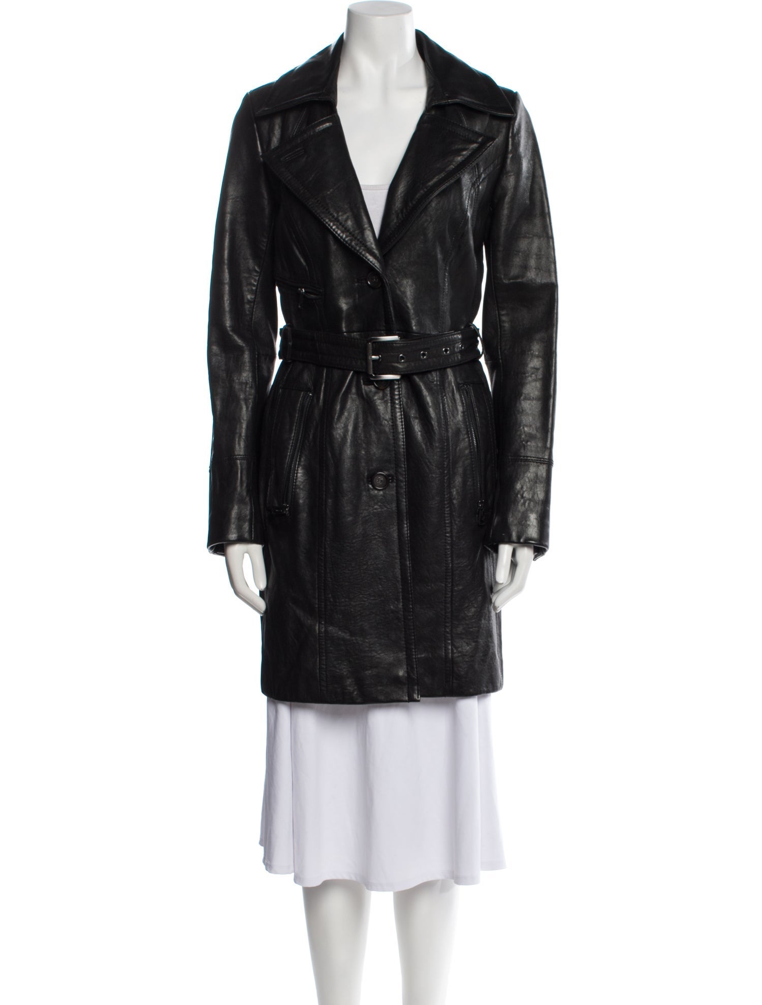 Andrew Marc Lambskin Trench Coat
