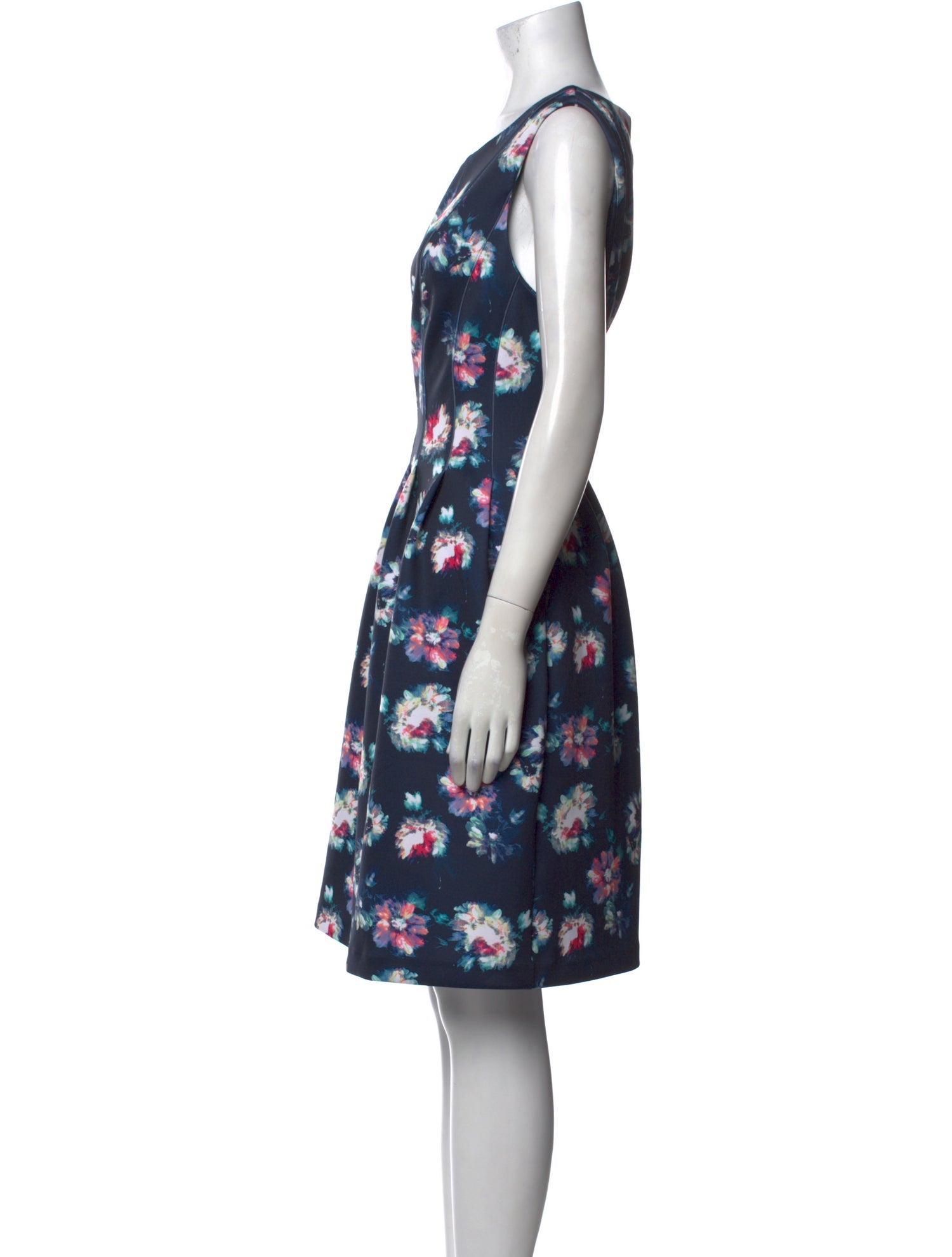 Andrew Marc Floral Print Knee-Length Dress