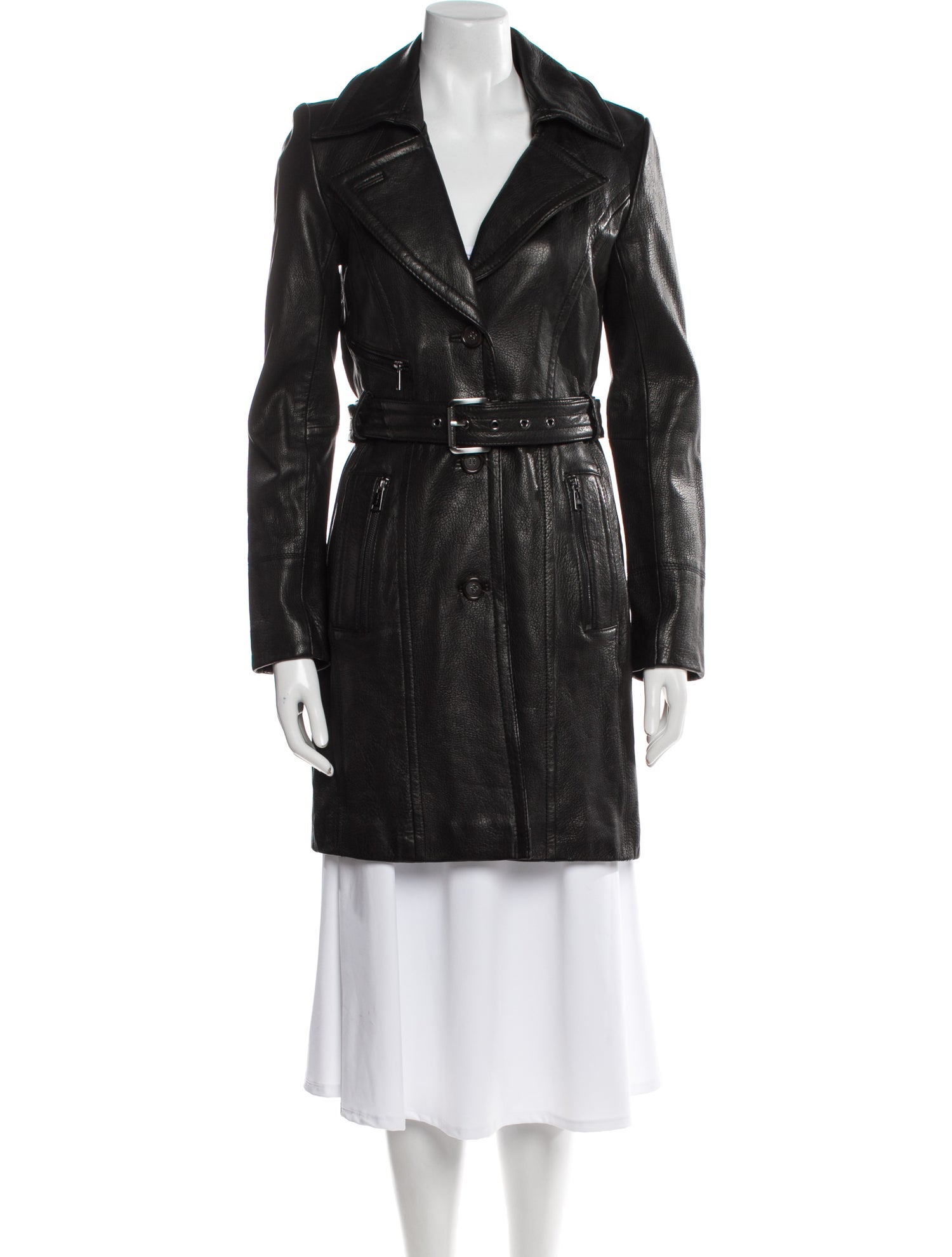 Andrew Marc Leather Trench Coat