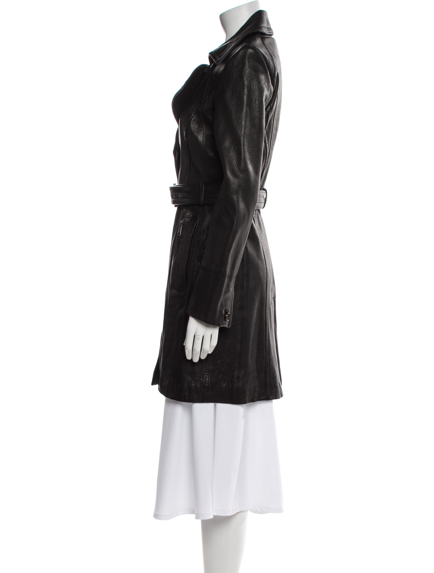 Andrew Marc Leather Trench Coat