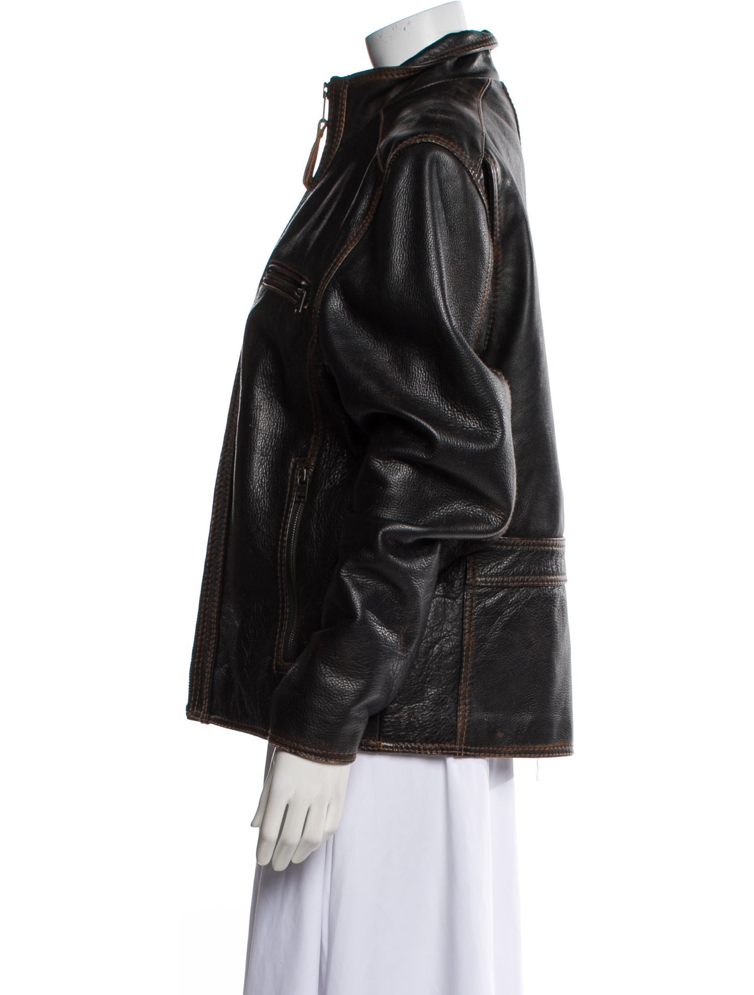 Andrew Marc Leather Faux Fur Jacket