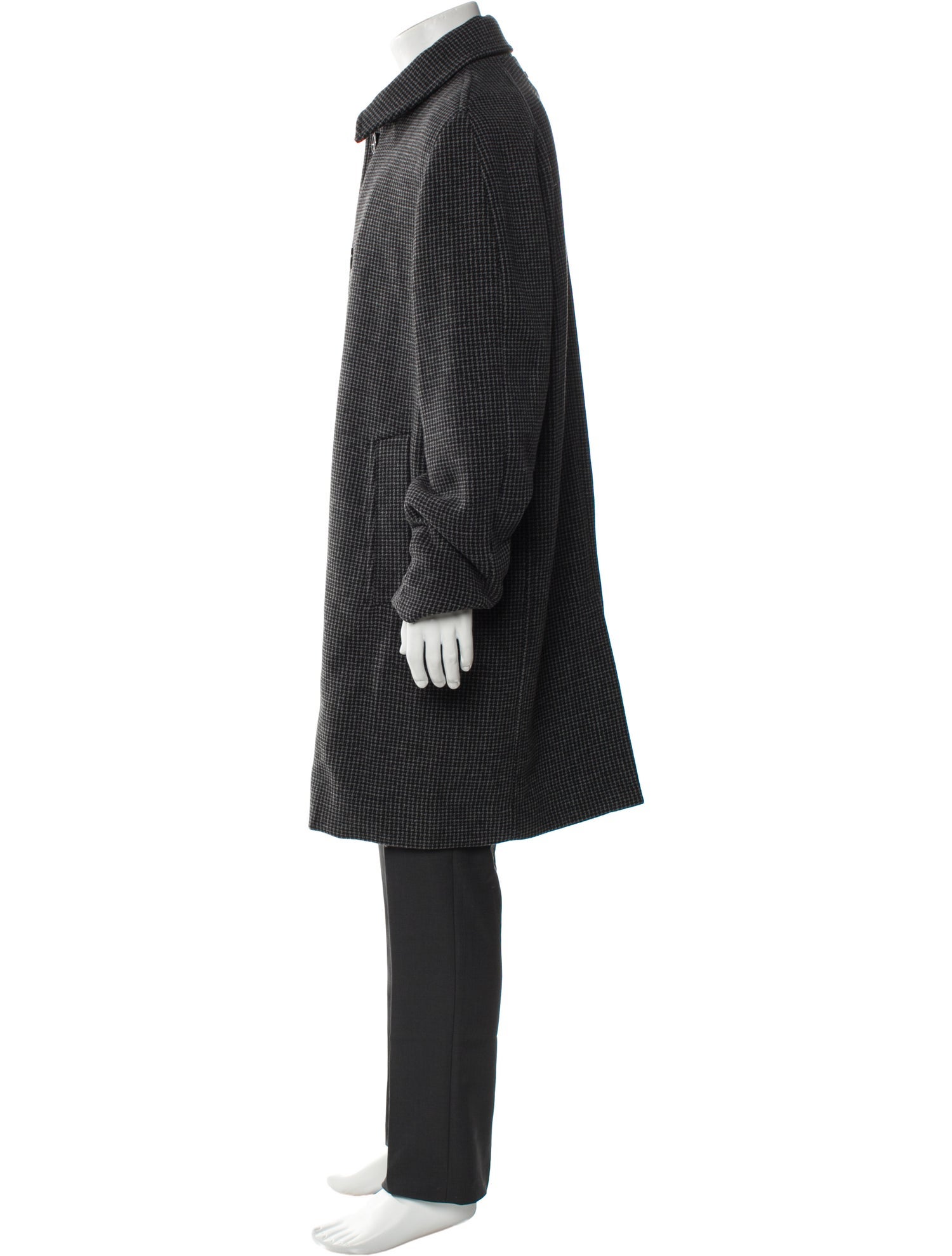 Andrew Marc Houndstooth Print Overcoat