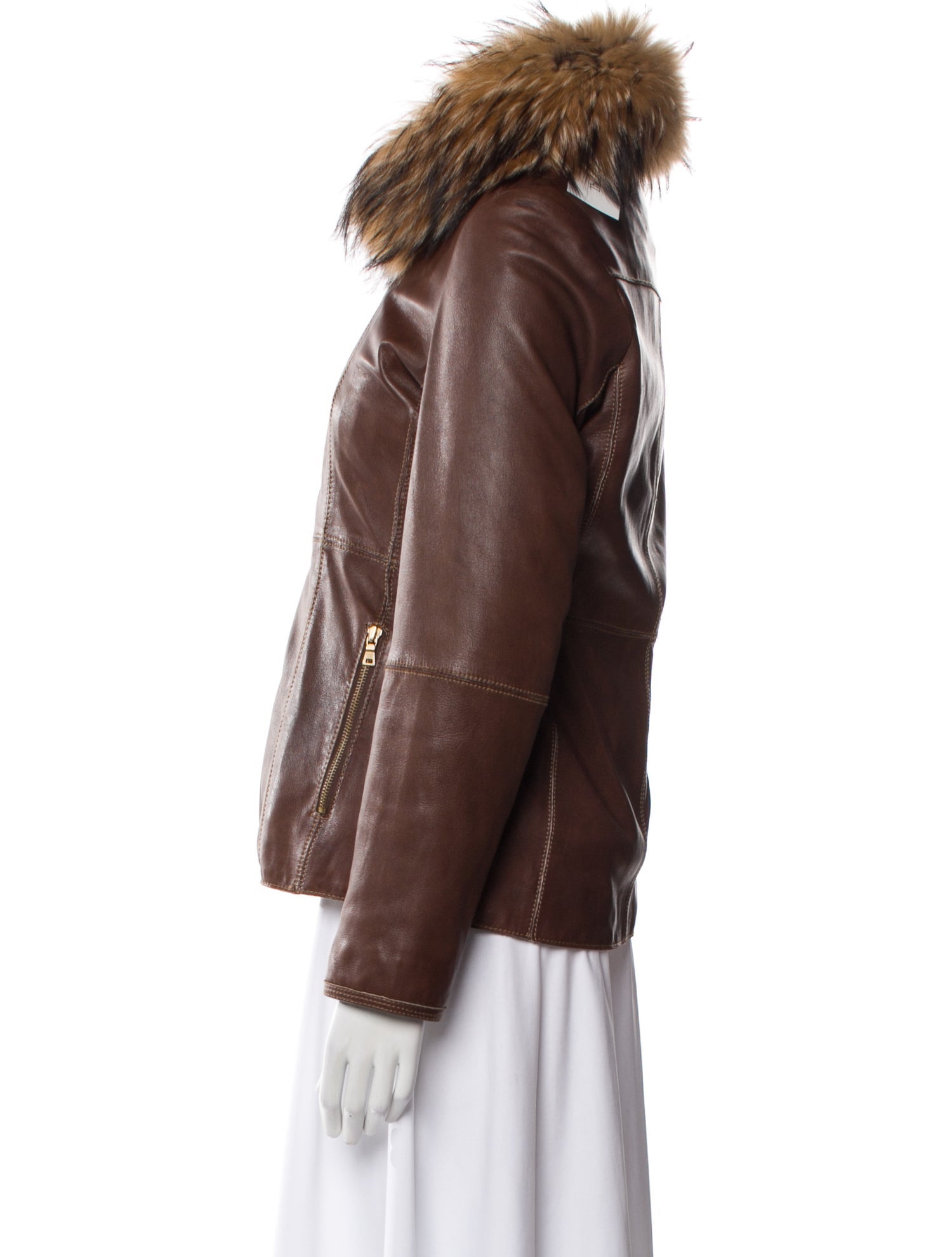 Andrew Marc Leather Faux Fur Coat