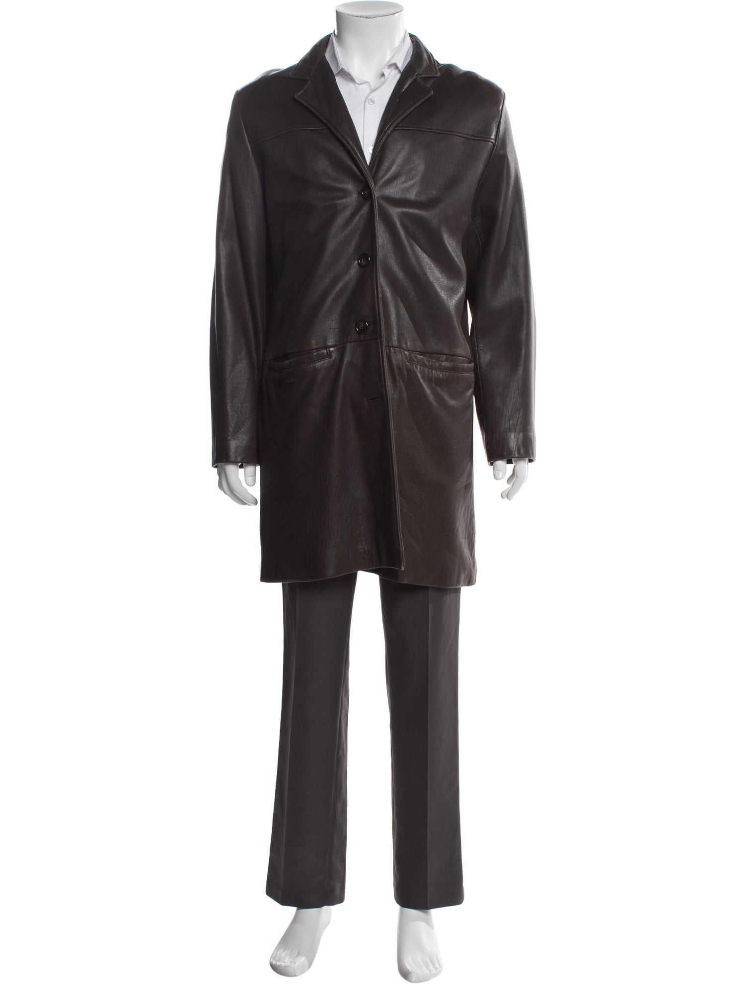 Andrew Marc Leather Overcoat