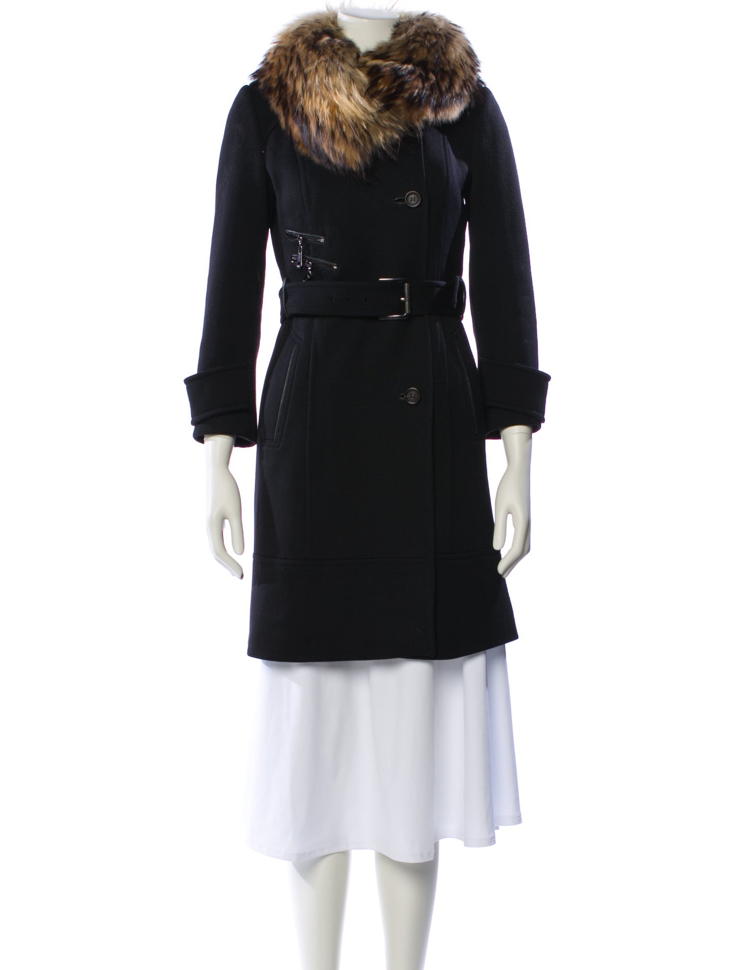 Andrew Marc Virgin Wool Faux Fur Coat