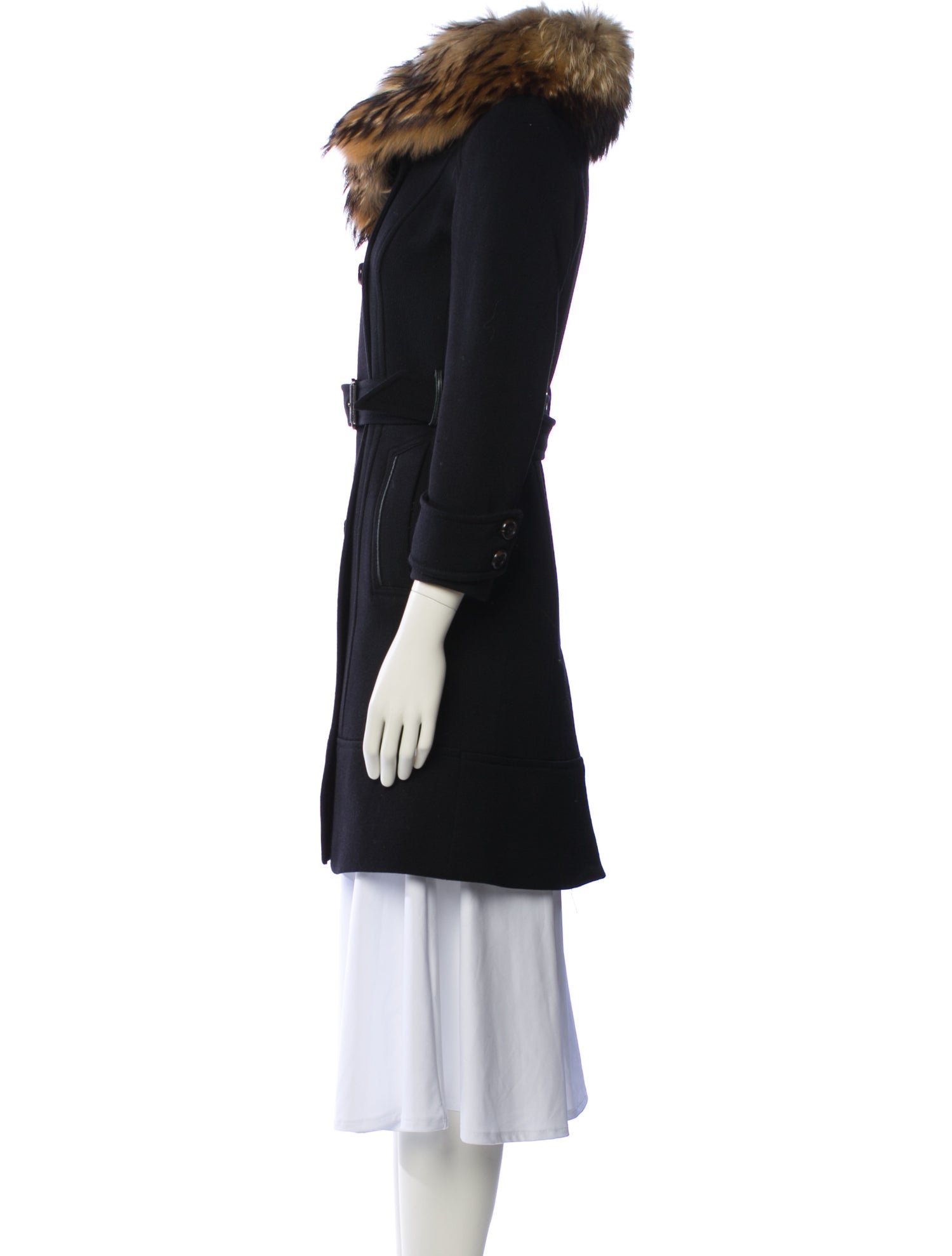 Andrew Marc Virgin Wool Faux Fur Coat