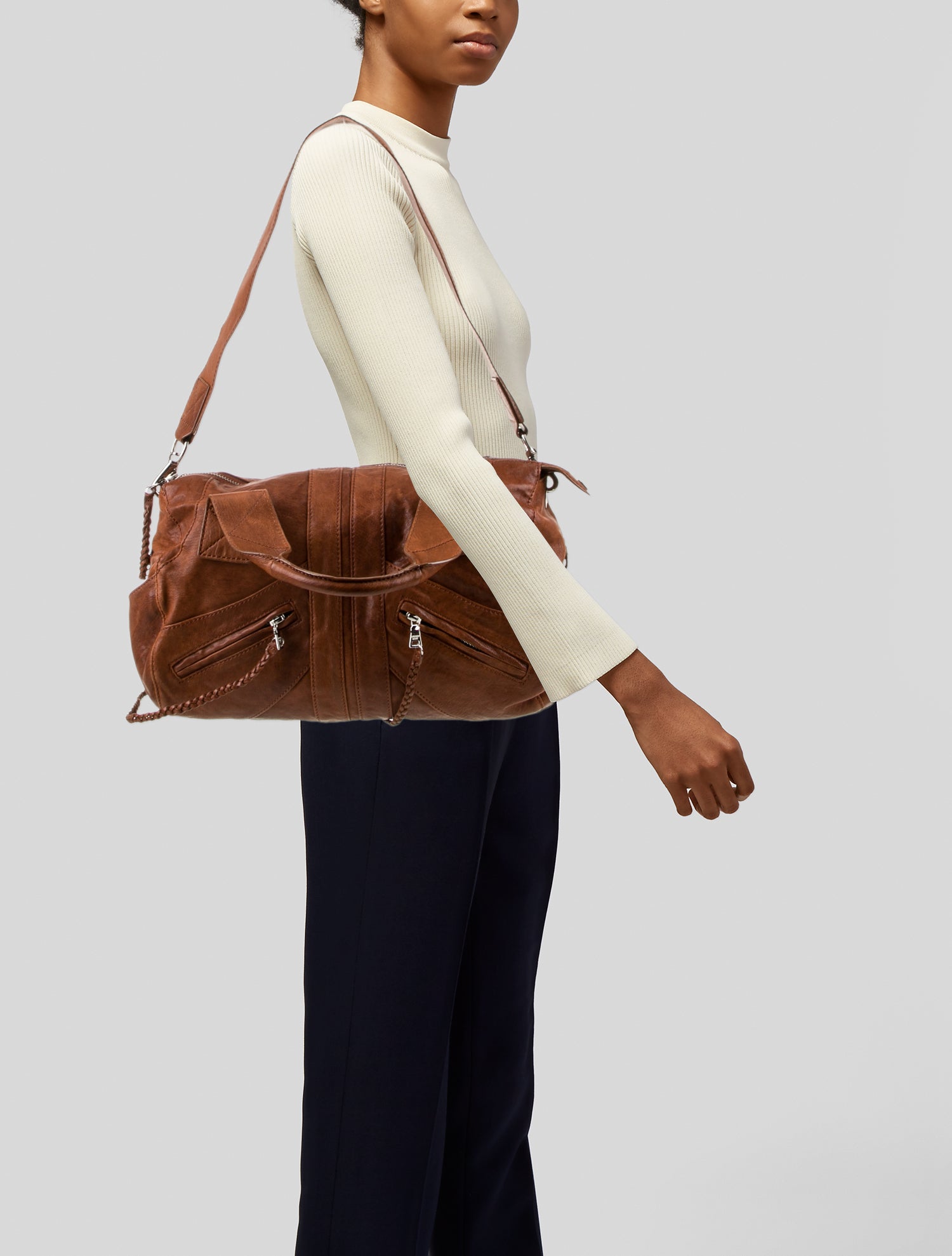 Andrew Marc Leather Top Handle Bag