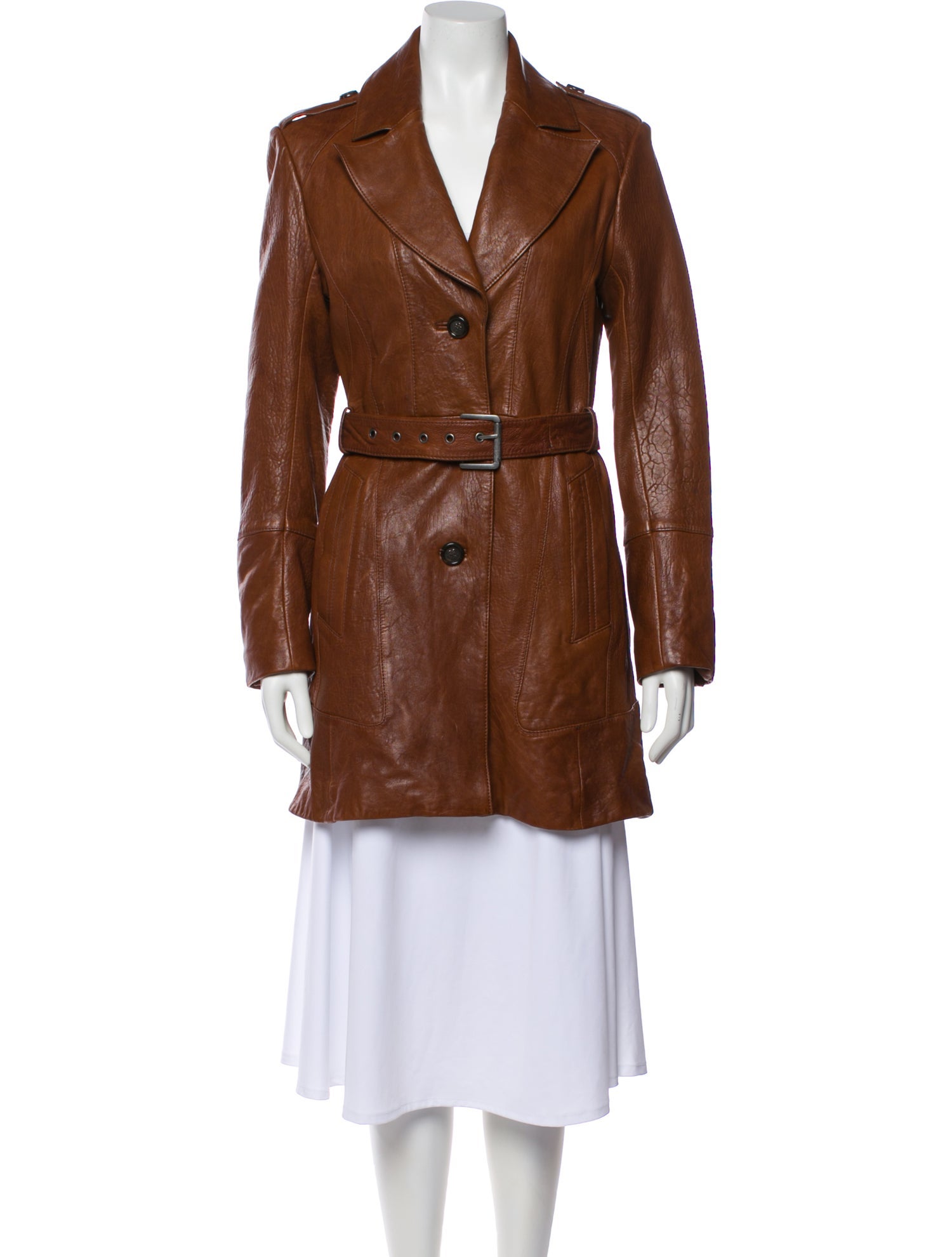 Andrew Marc Leather Trench Coat