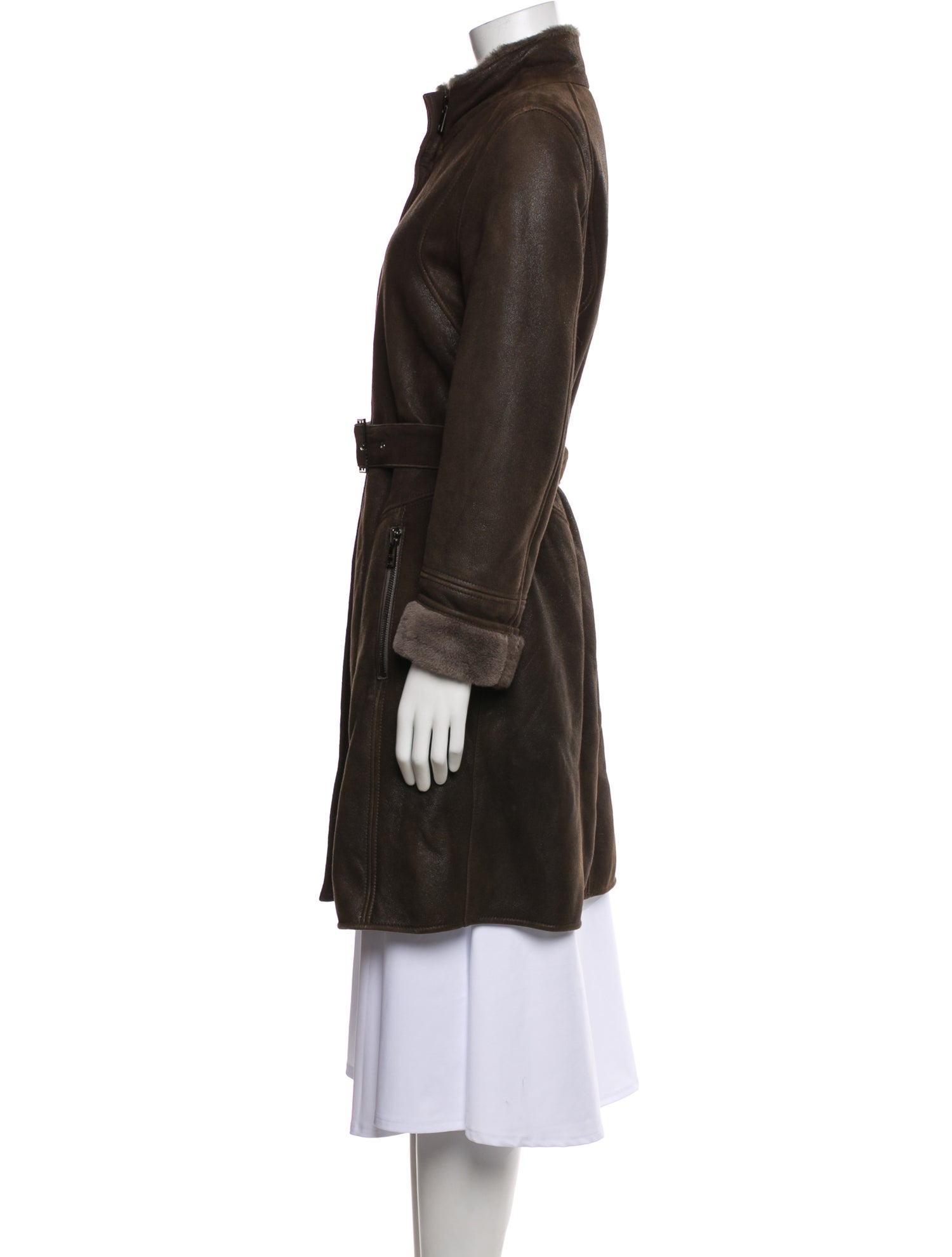 Andrew Marc Leather Faux Fur Coat