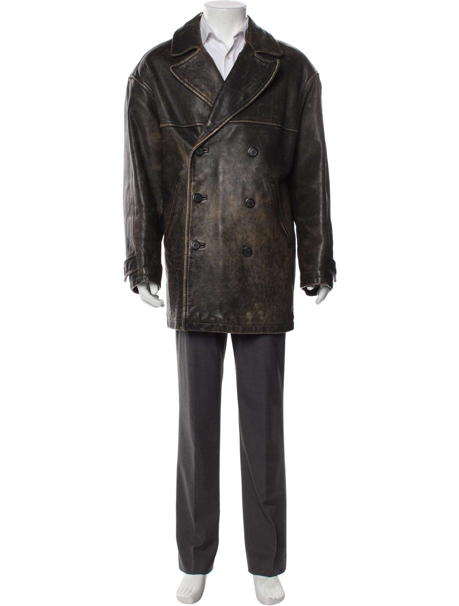 Andrew Marc Leather Overcoat