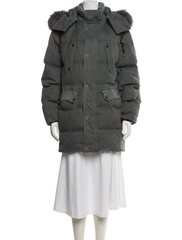 Pre-owned Andrew Marc Puffer Coat In Gray