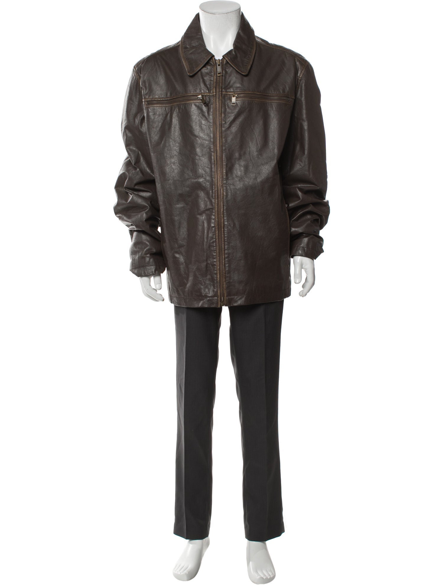 Andrew Marc Leather Overcoat