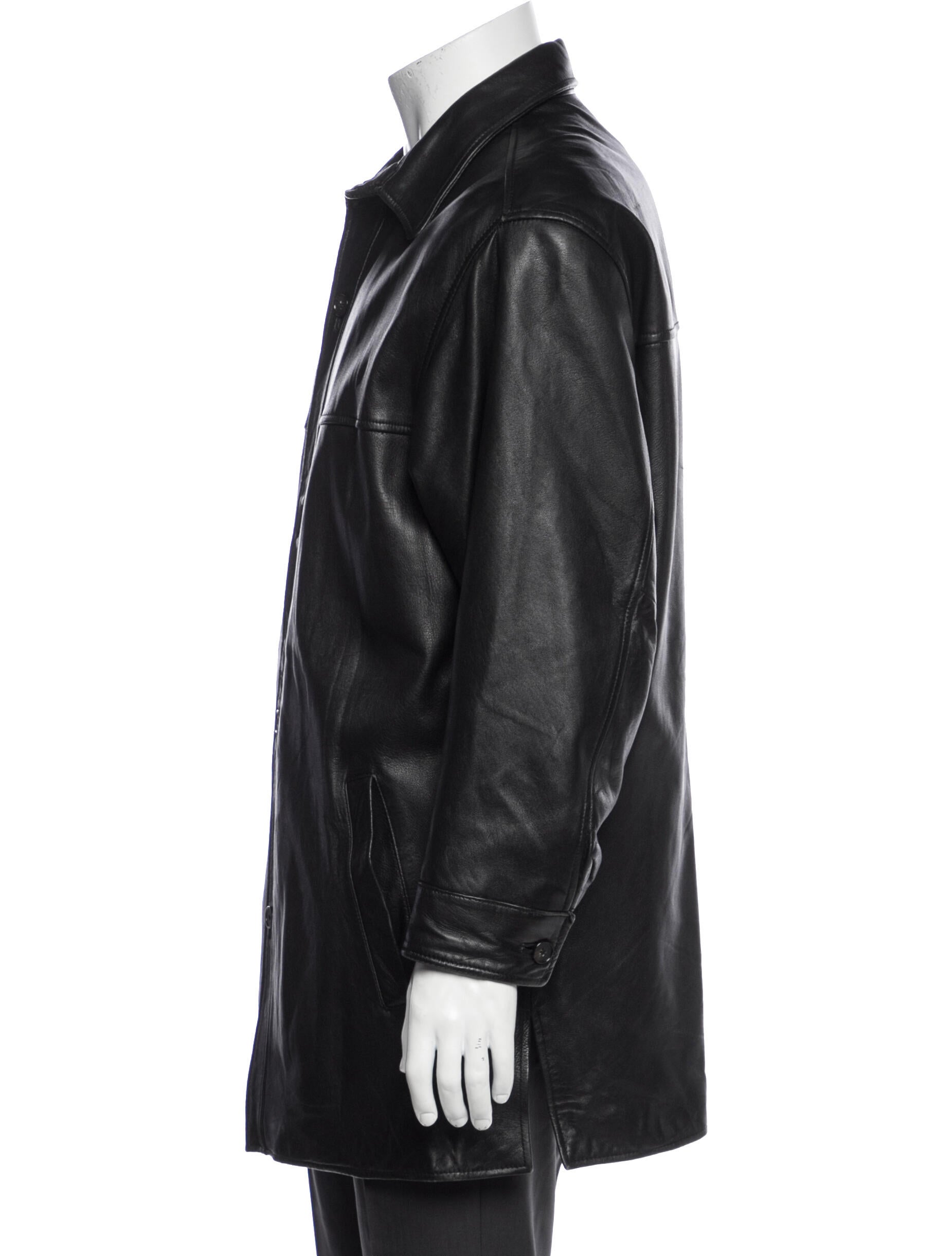 Andrew Marc Leather Overcoat