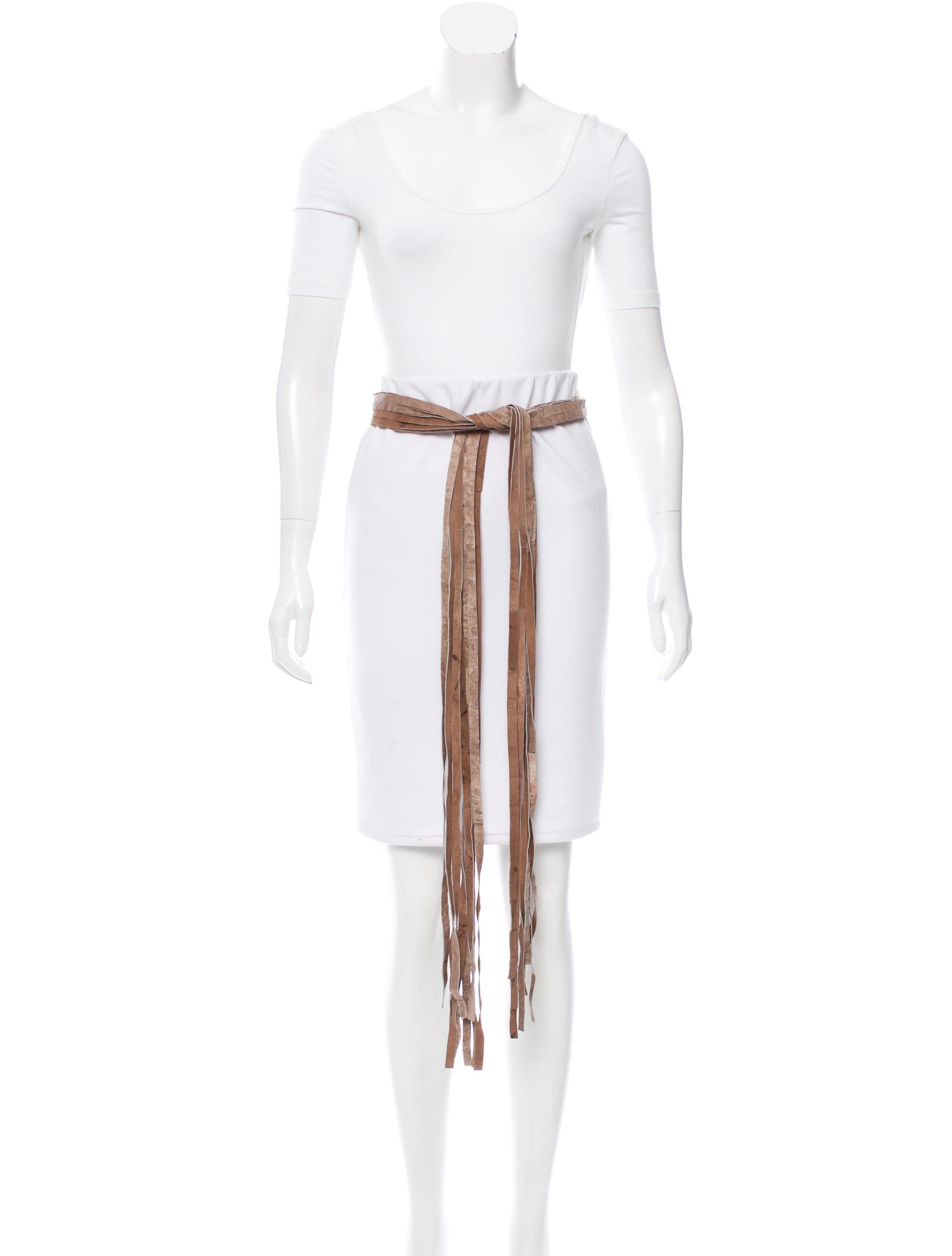 Ann Demeulemeester Leather Fringe Belt Accessories ANN24109 The