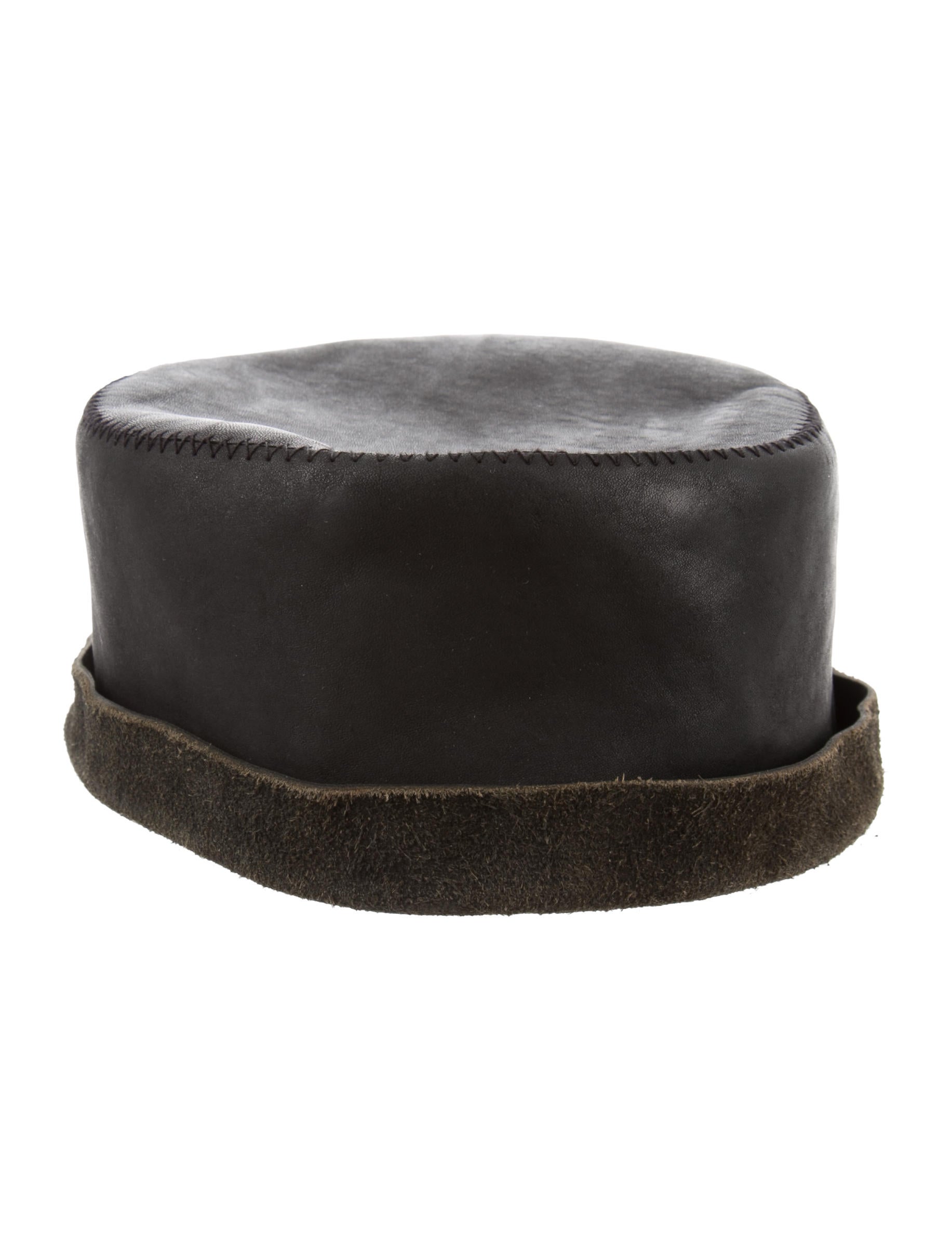 Ann Demeulemeester Leather Kufi Hat 