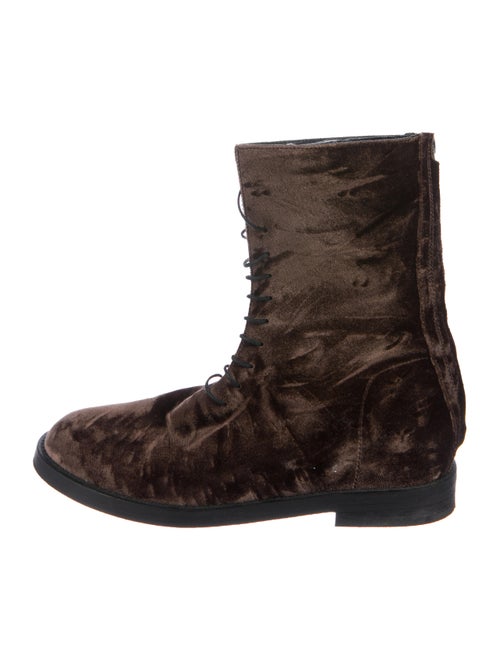 Ann Demeulemeester Velvet Combat Boots