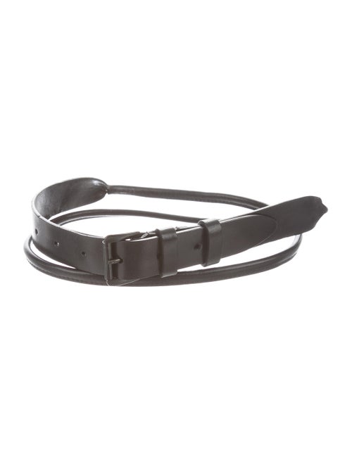 Ann Demeulemeester Leather Narrow Belt black