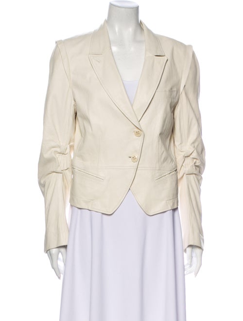 Ann Demeulemeester Leather Blazer White