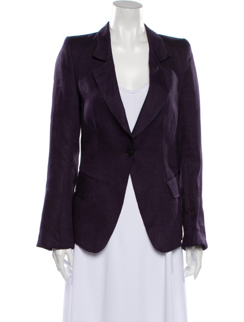 Ann Demeulemeester Linen Blazer Purple