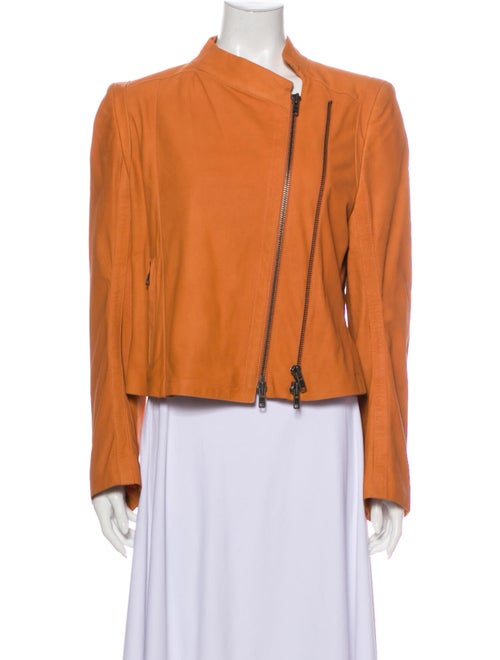 Ann Demeulemeester Leather Biker Jacket Orange