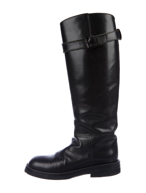 Ann Demeulemeester Leather Riding Boots Black