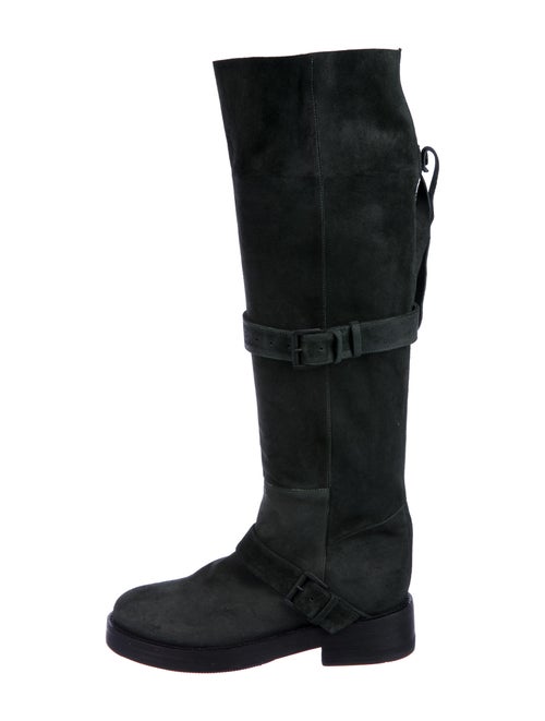 Ann Demeulemeester Suede Moto Boots Grey